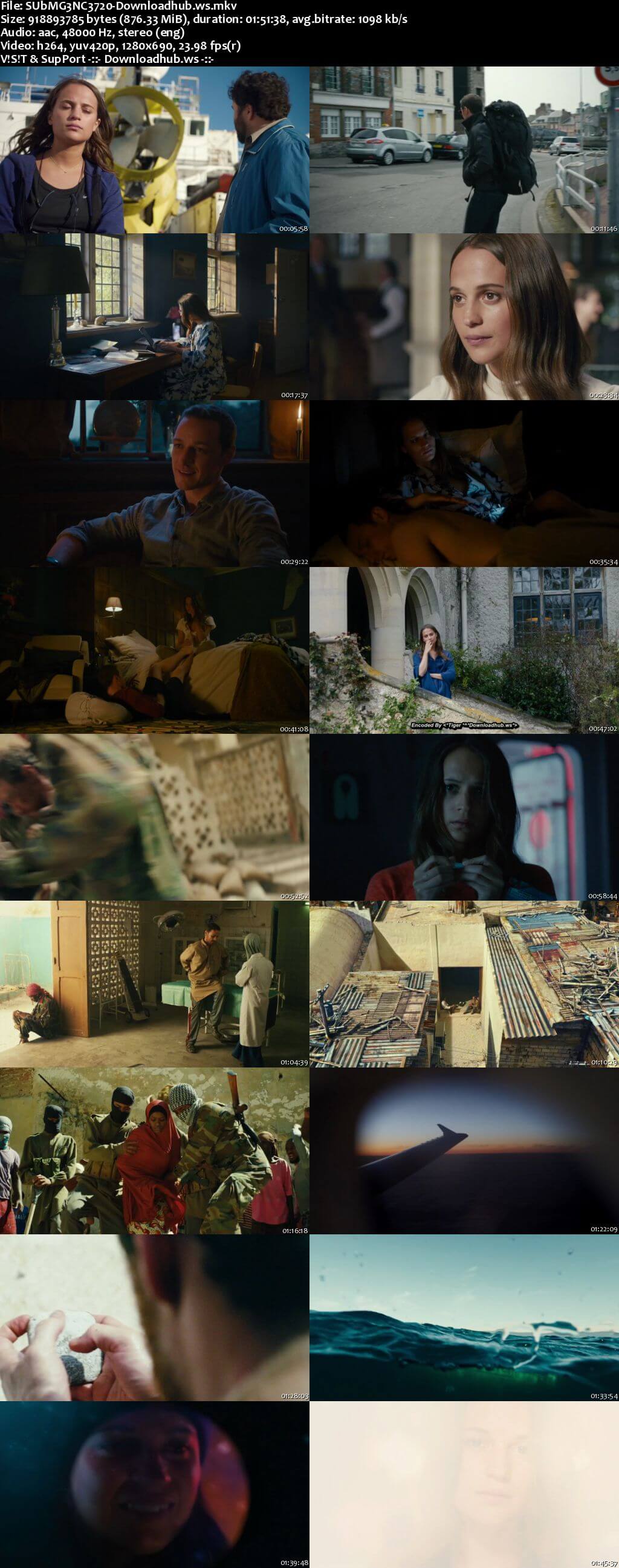 Submergence 2017 English 720p Web-DL 850MB