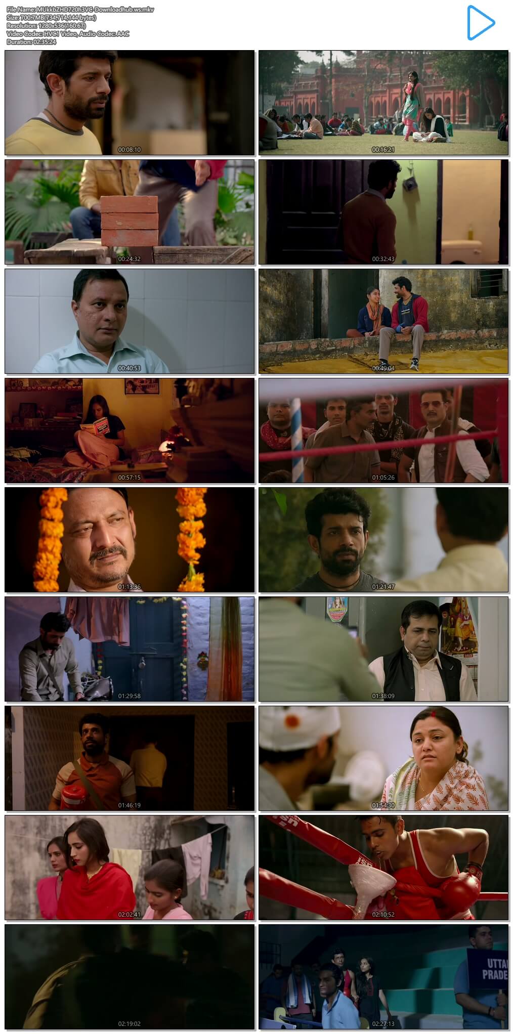 Mukkabaaz 2017 Hindi 720p HEVC HDRip ESubs