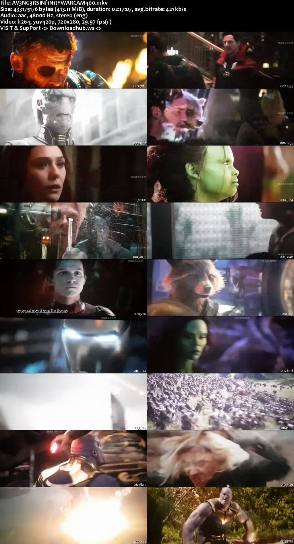 Avengers Infinity War 2018 English 480p HDCAM x264