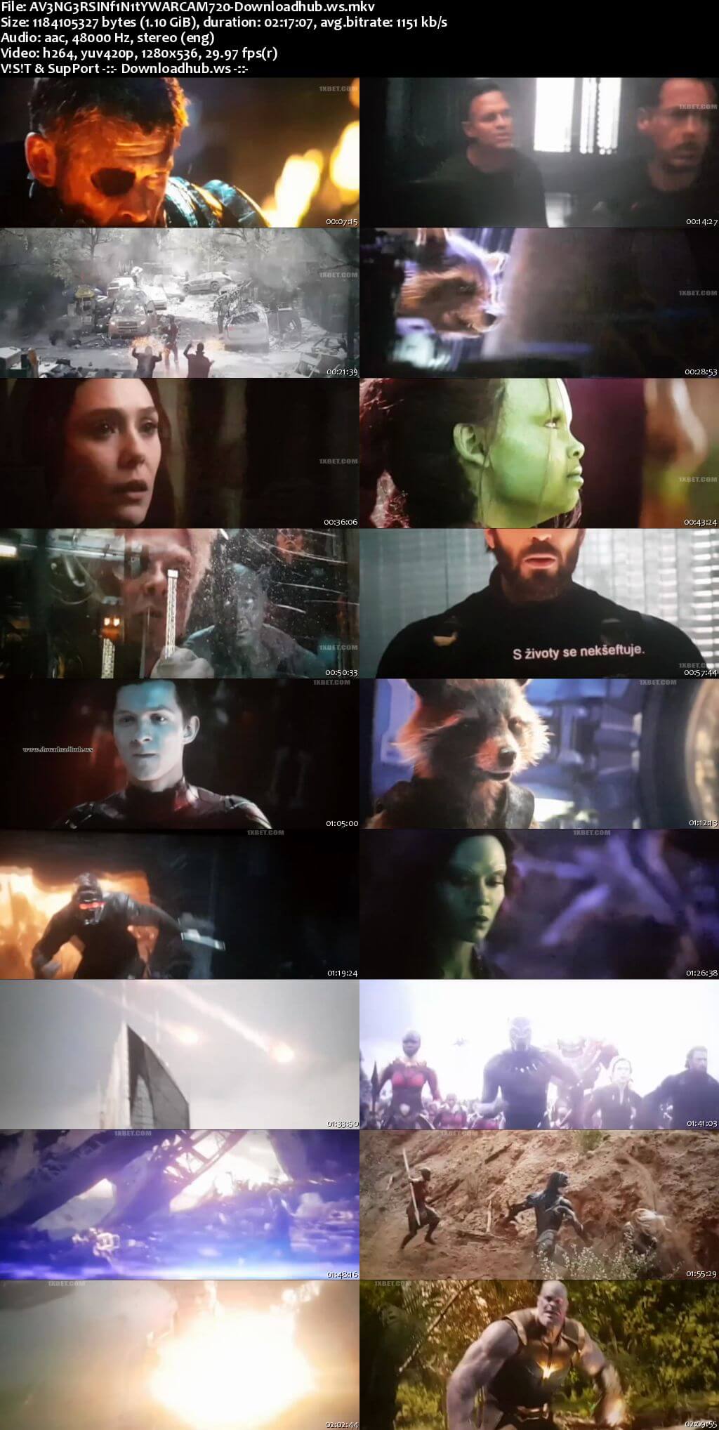 Avengers Infinity War 2018 English 720p HDCAM x264