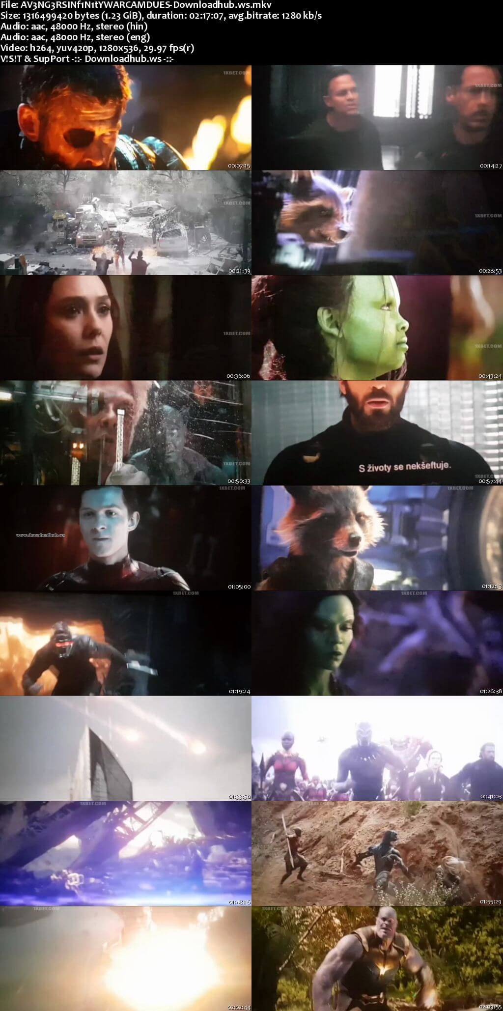 Avengers Infinity War 2018 Hindi Dual Audio 720p HDCAM Download