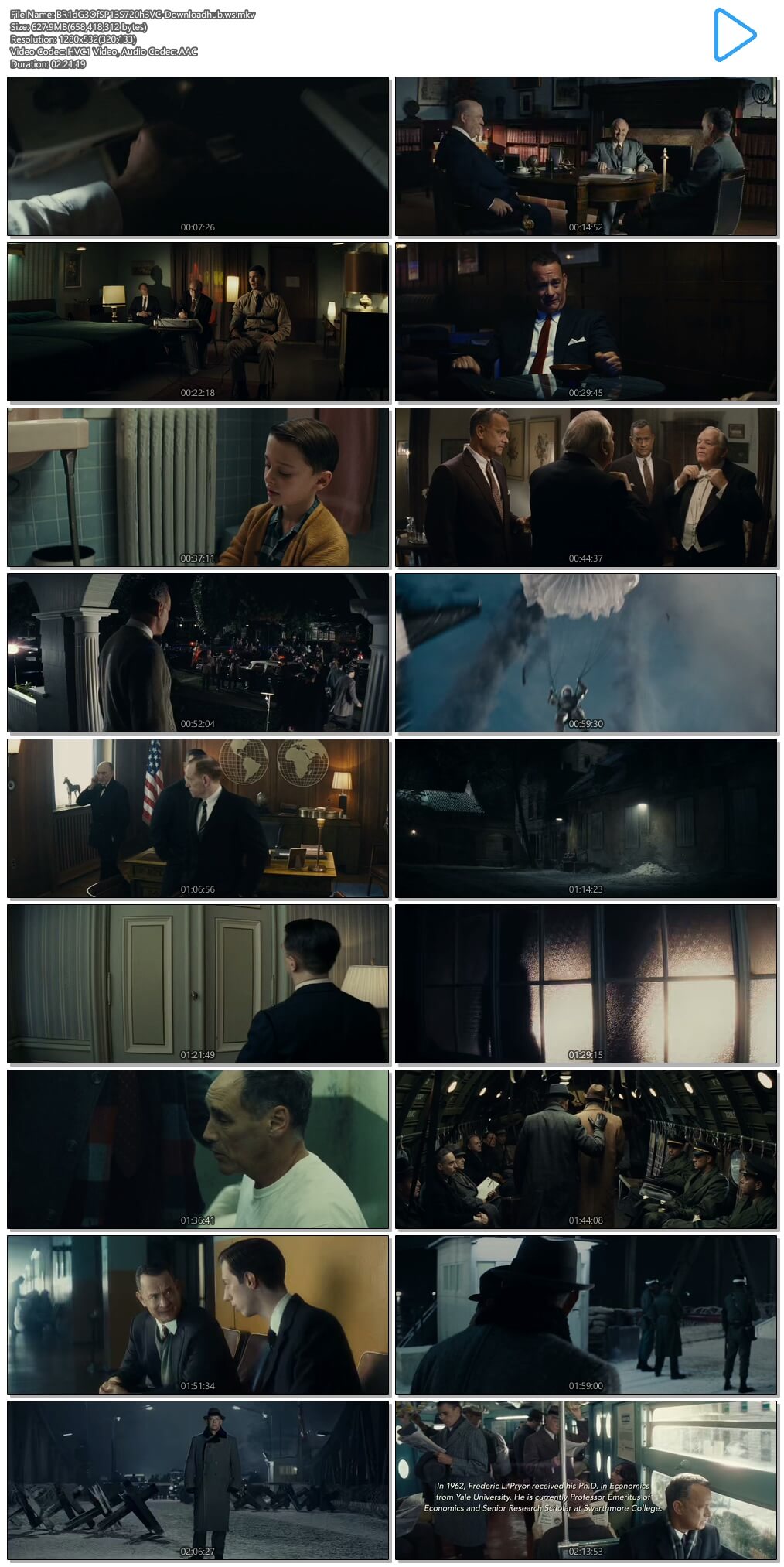 Bridge of Spies 2015 Hindi Dual Audio 720p HEVC BluRay Free Download