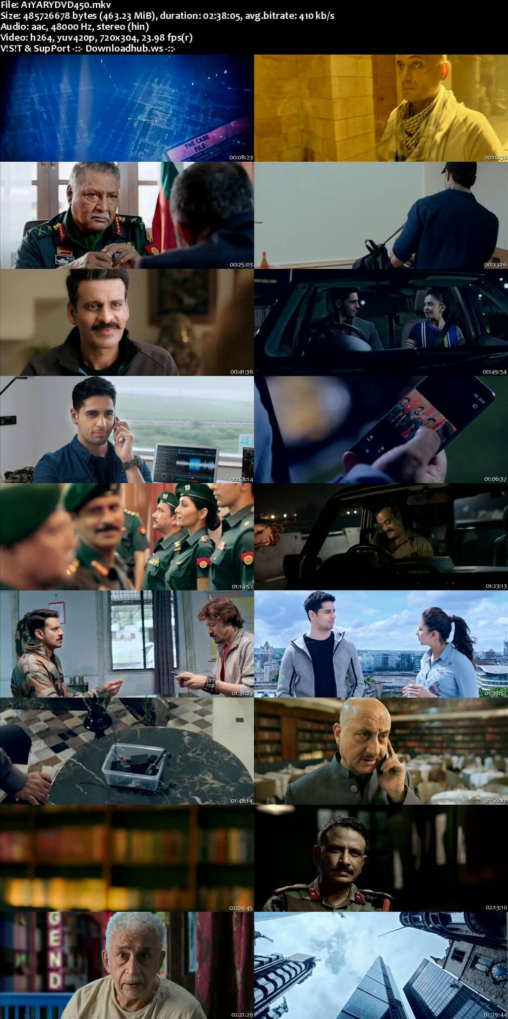 Aiyaary 2018 Hindi 480p DVDRip ESubs