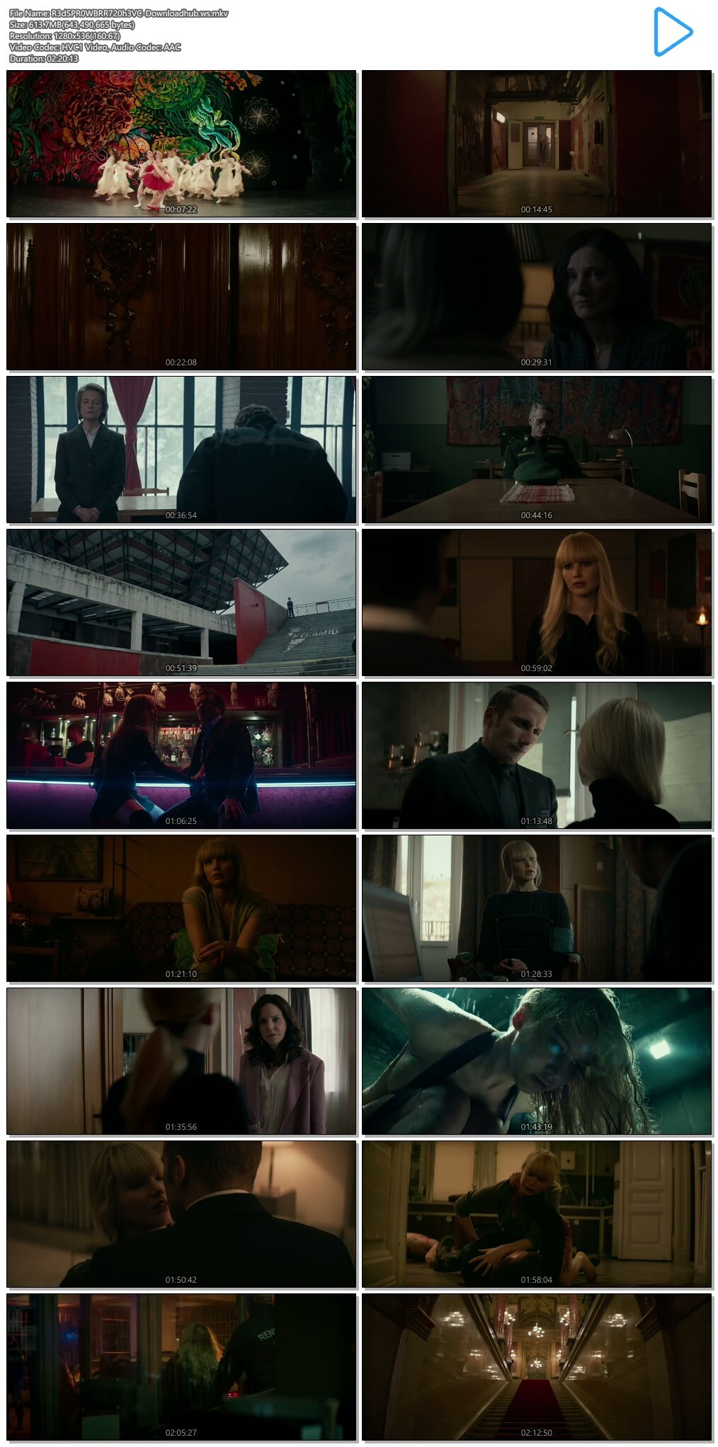 Red Sparrow 2018 English 720p HEVC BRRip ESubs