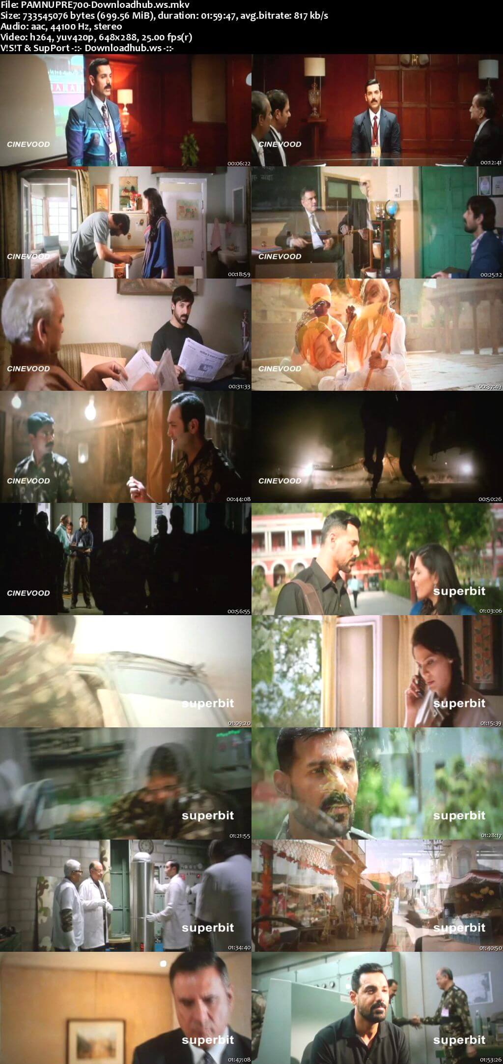 Parmanu The Story of Pokhran 2018 Hindi 700MB Pre-DVDRip x264