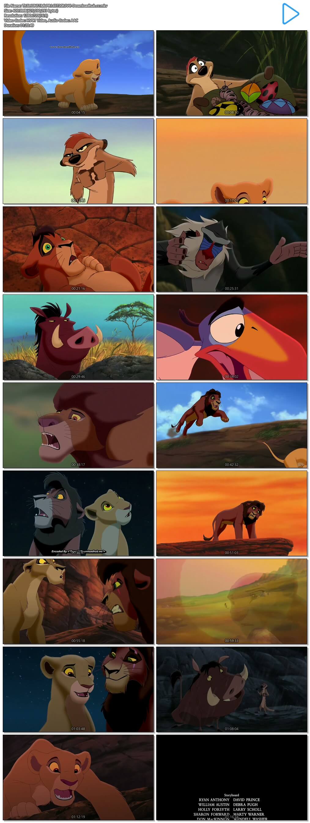 The Lion King 2 Simbas Pride 1998 Hindi Dual Audio 720p HEVC BluRay Free Download