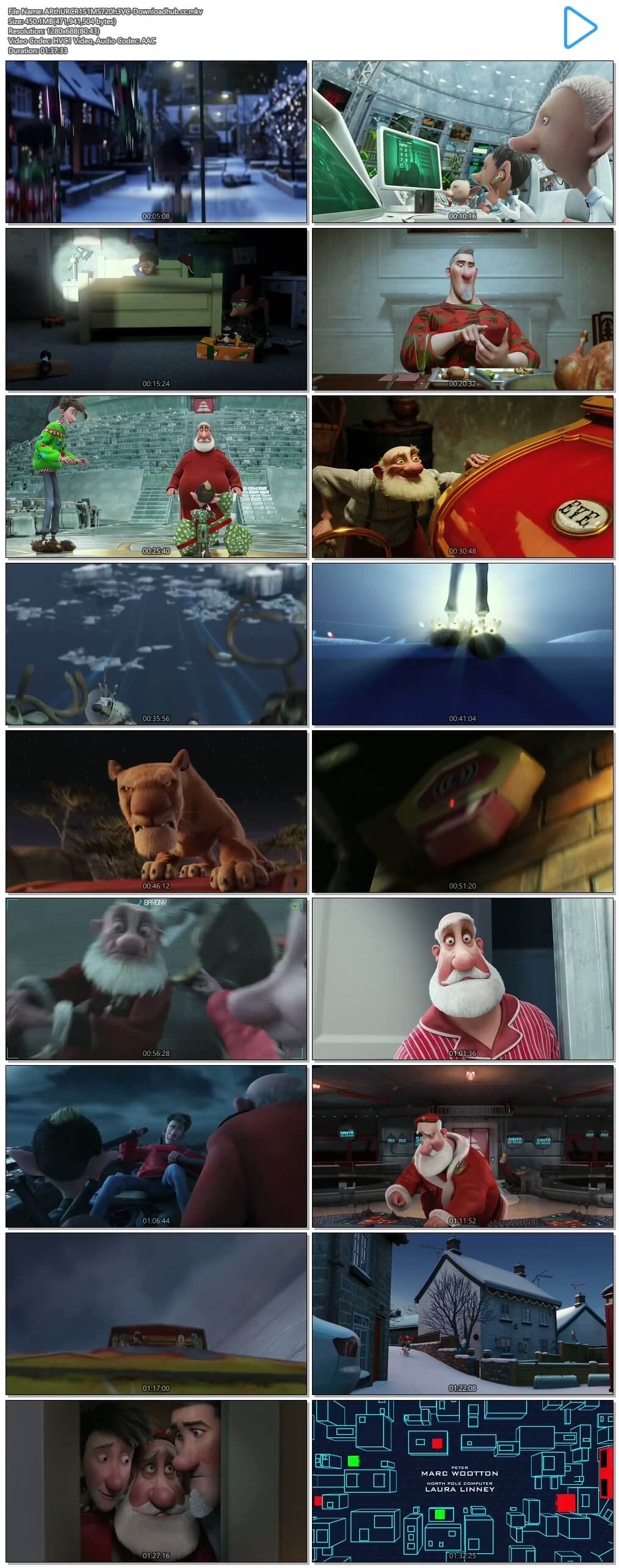 Arthur Christmas 2011 Hindi Dual Audio 720p HEVC BluRay Free Download