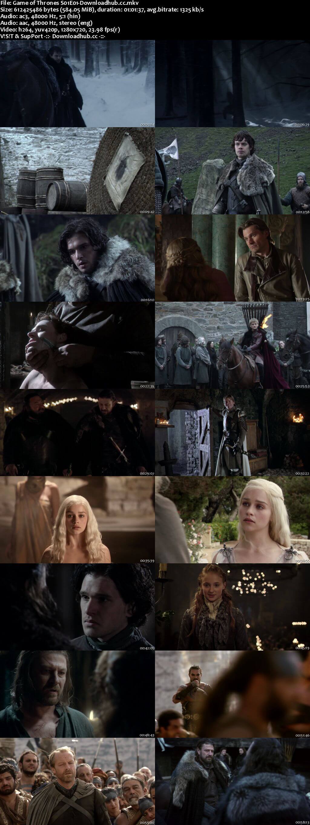 Game of Thrones Season 01 Hindi Dual Audio 720p BluRay Download