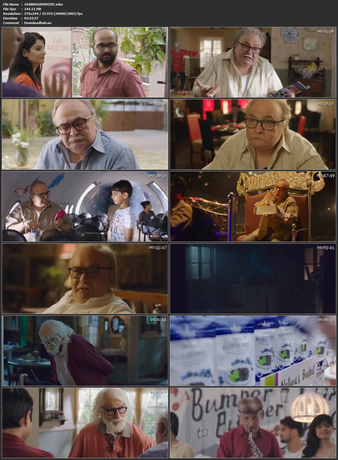 102 Not Out 2018 Hindi 140MB HDRip HEVC Mobile ESubs