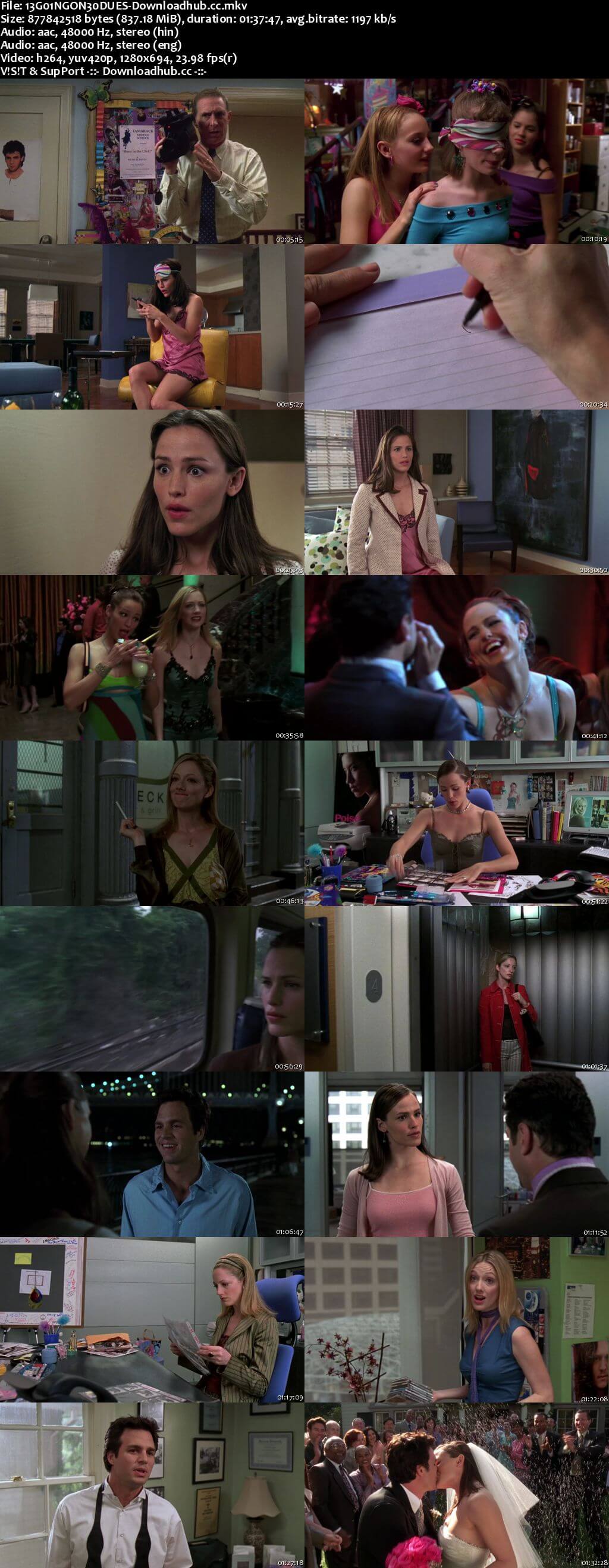 13 Going on 30 2004 Dual Audio 720p BluRay [Hindi - English] ESubs