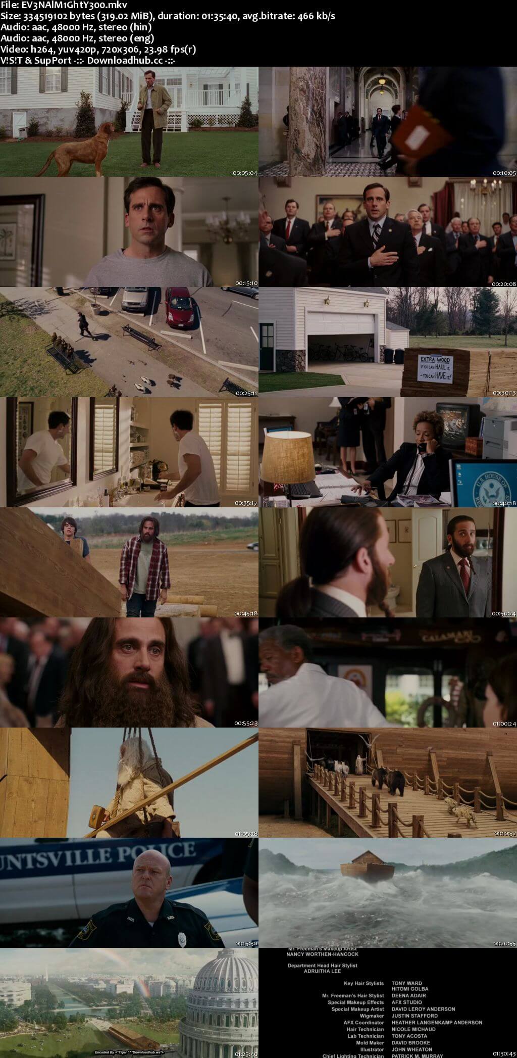 Evan Almighty 2007 Hindi Dual Audio 300MB BluRay 480p ESubs