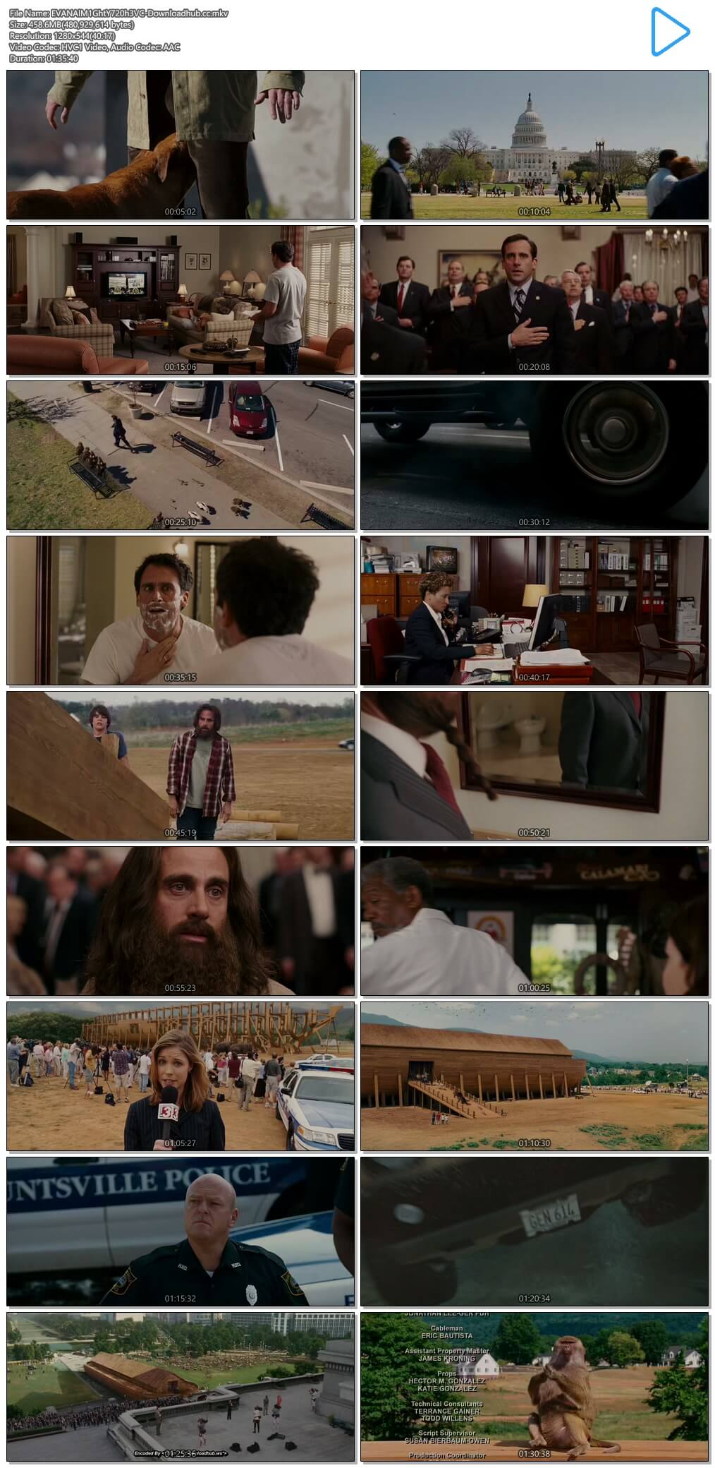 Evan Almighty 2007 Hindi Dual Audio 450MB BluRay 720p ESubs HEVC