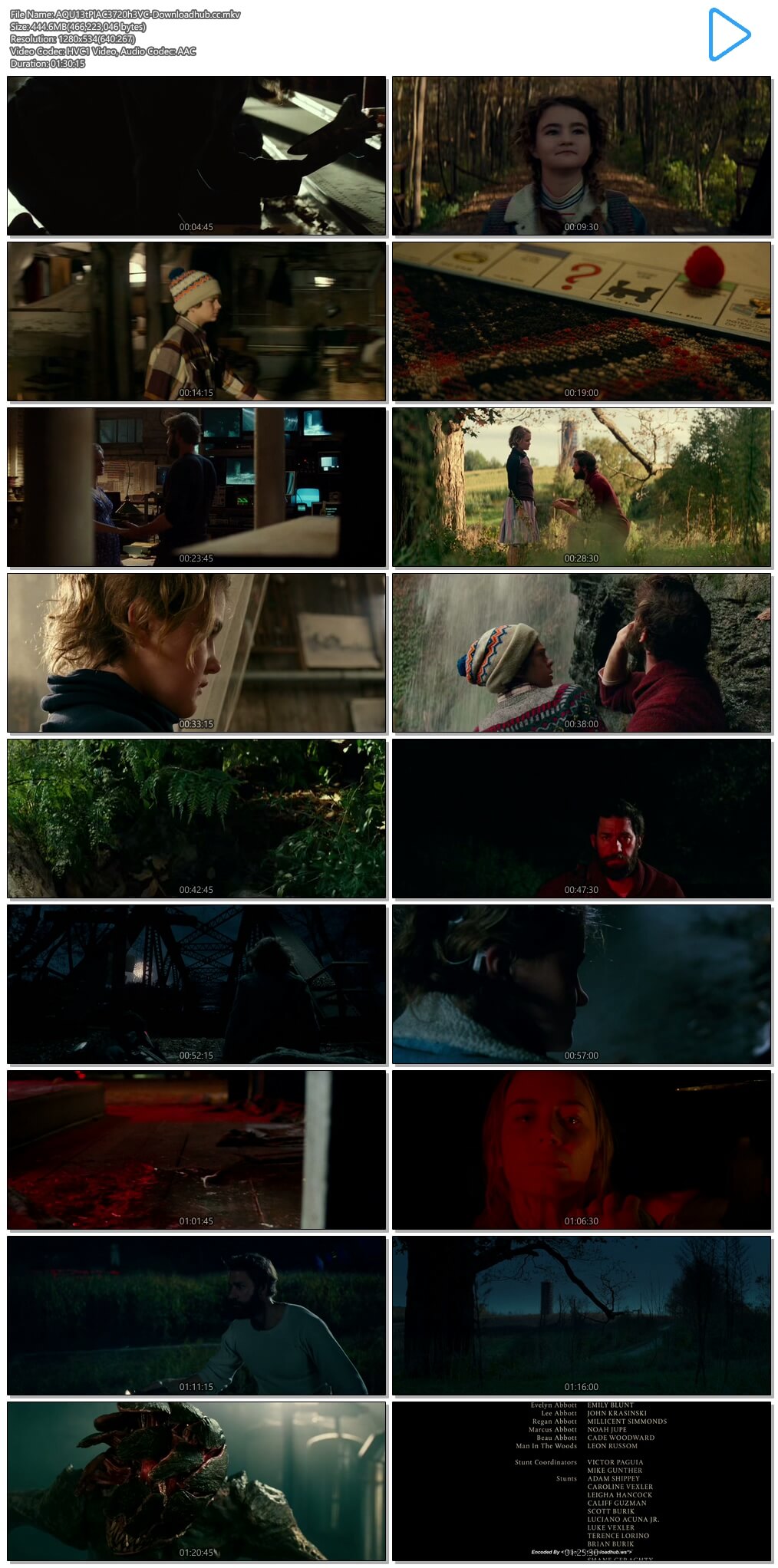 A Quiet Place 2018 Hindi Dual Audio 450MB BluRay 720p ESubs HEVC