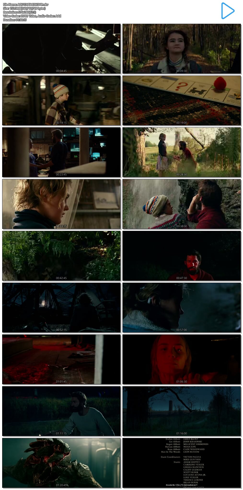 A Quiet Place 2018 Hindi Dual Audio 150MB BluRay HEVC Mobile ESubs