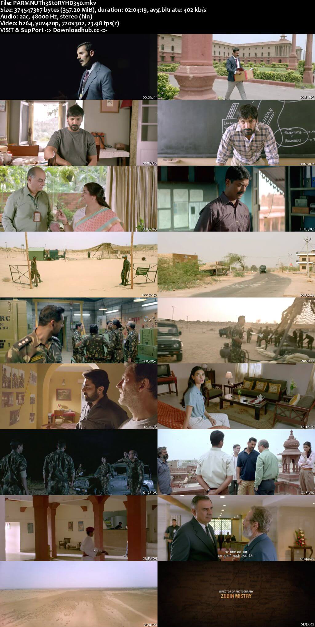 Parmanu The Story of Pokhran 2018 Hindi 350MB HDRip 480p