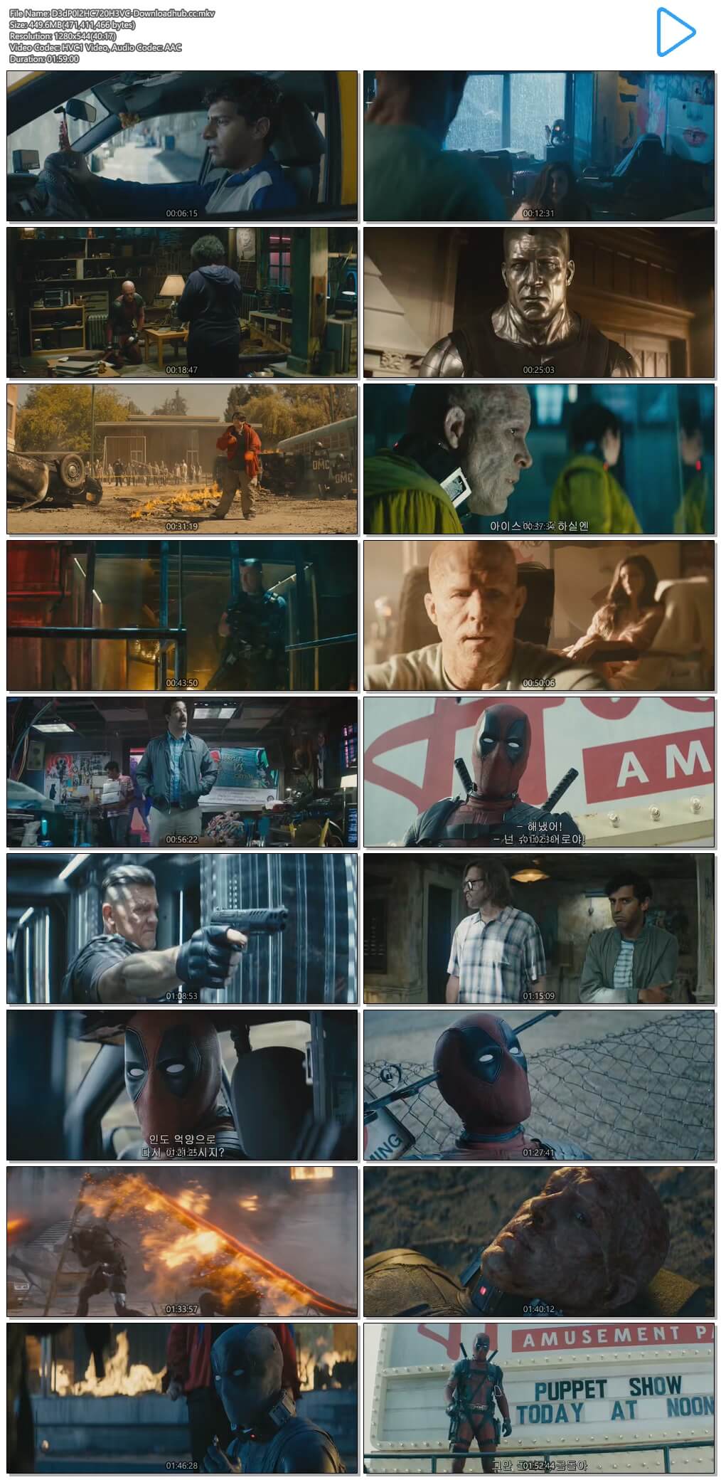 Deadpool 2 2018 Hindi Dual Audio 450MB HC HDRip 720p HEVC