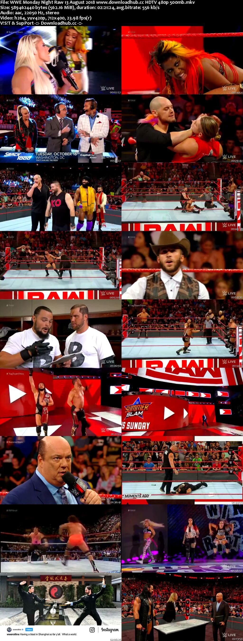 WWE Monday Night Raw 13 August 2018 480p HDTV Download