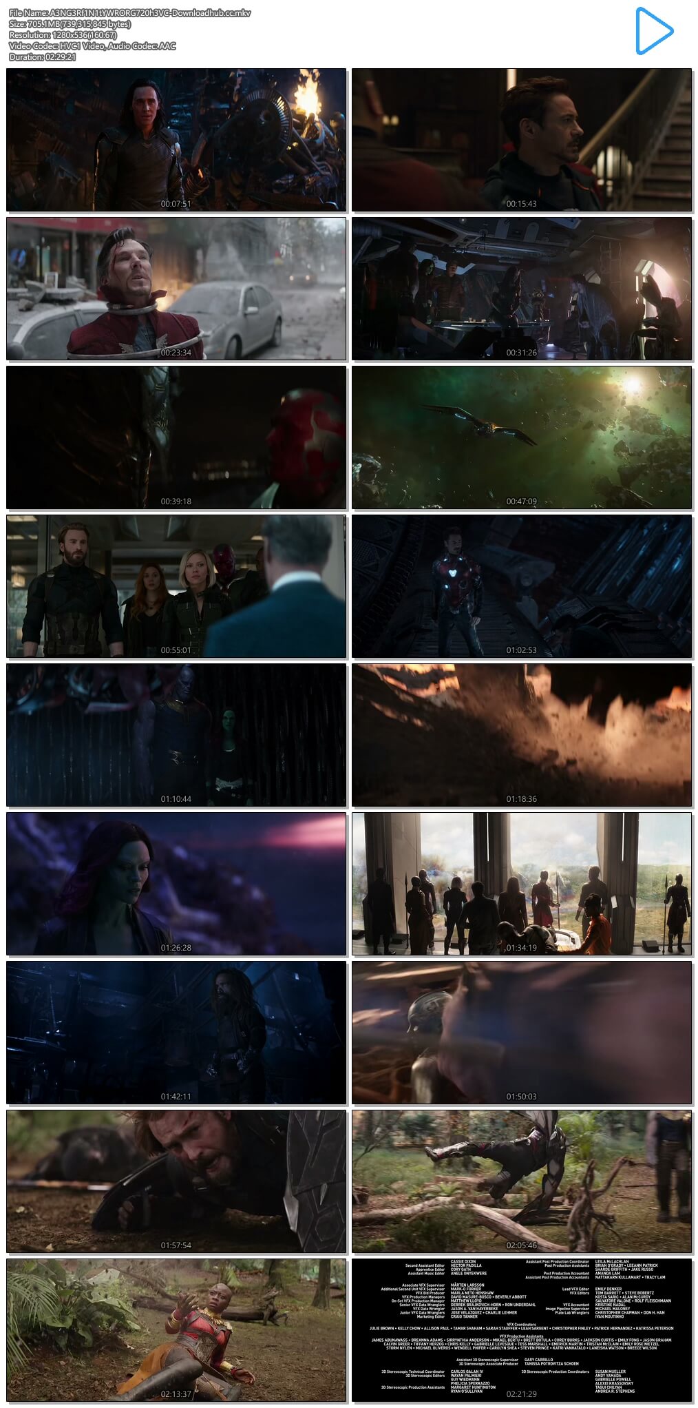 Avengers Infinity War 2018 Hindi ORG Dual Audio 700MB BluRay 720p ESubs HEVC