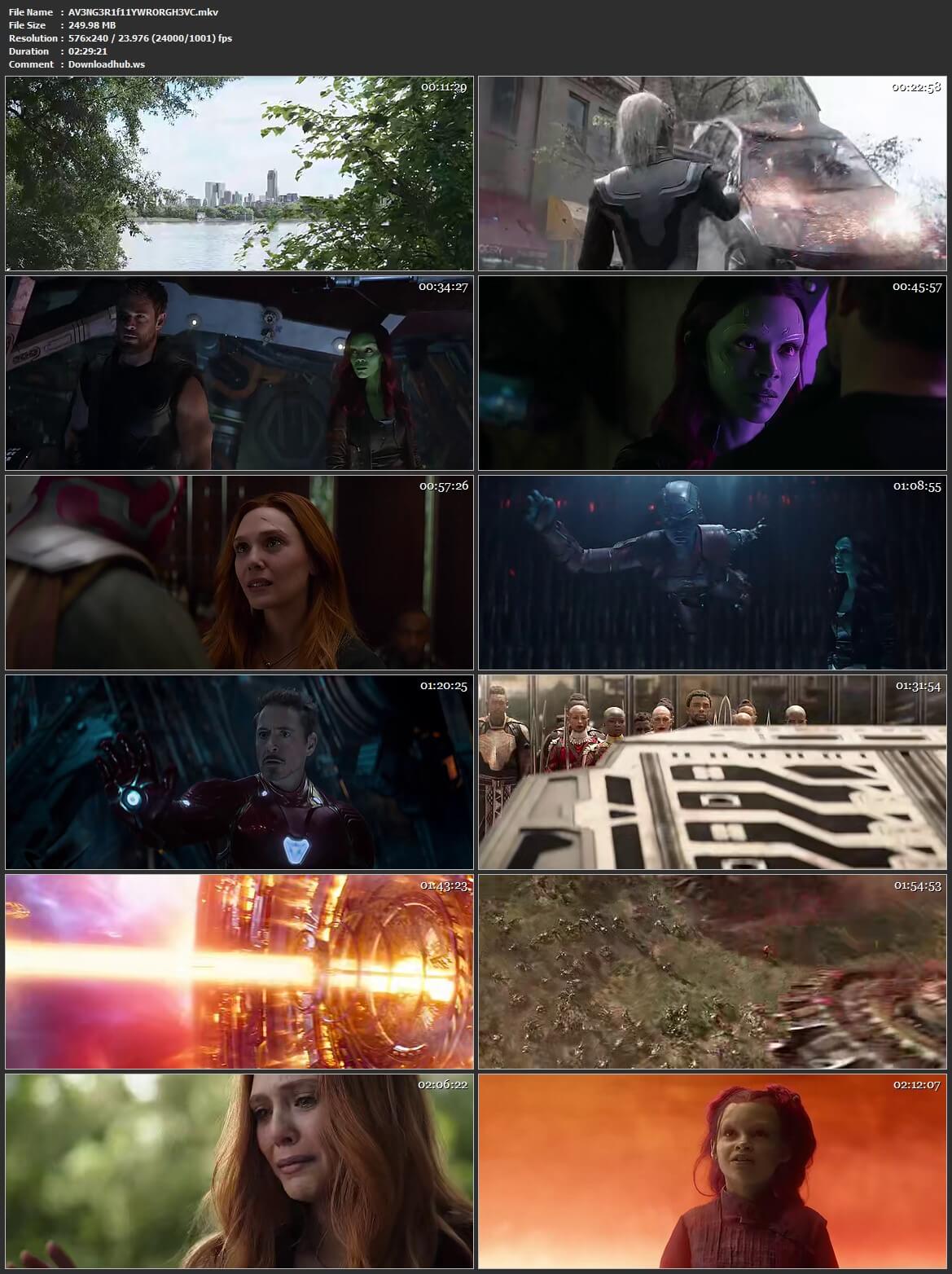 Avengers Infinity War 2018 Hindi ORG Dual Audio 250MB BluRay HEVC Mobile ESubs