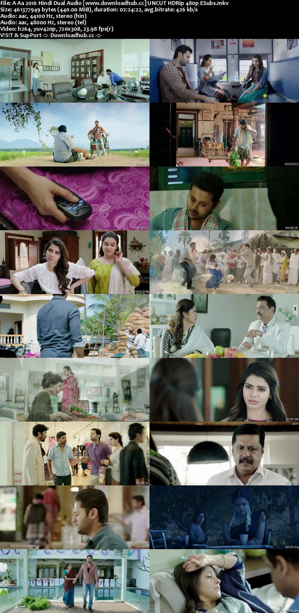 A Aa 2016 Hindi Dual Audio 450MB UNCUT HDRip 480p ESubs