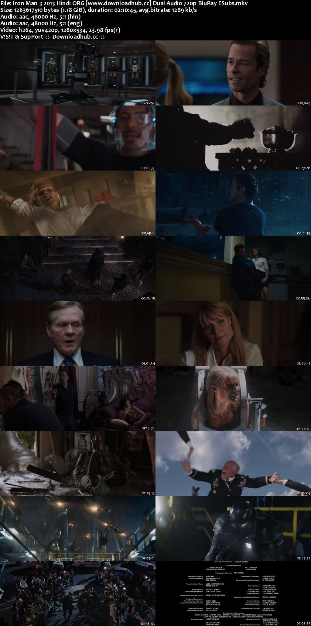 Iron Man 3 2013 Hindi ORG Dual Audio 720p BluRay ESubs