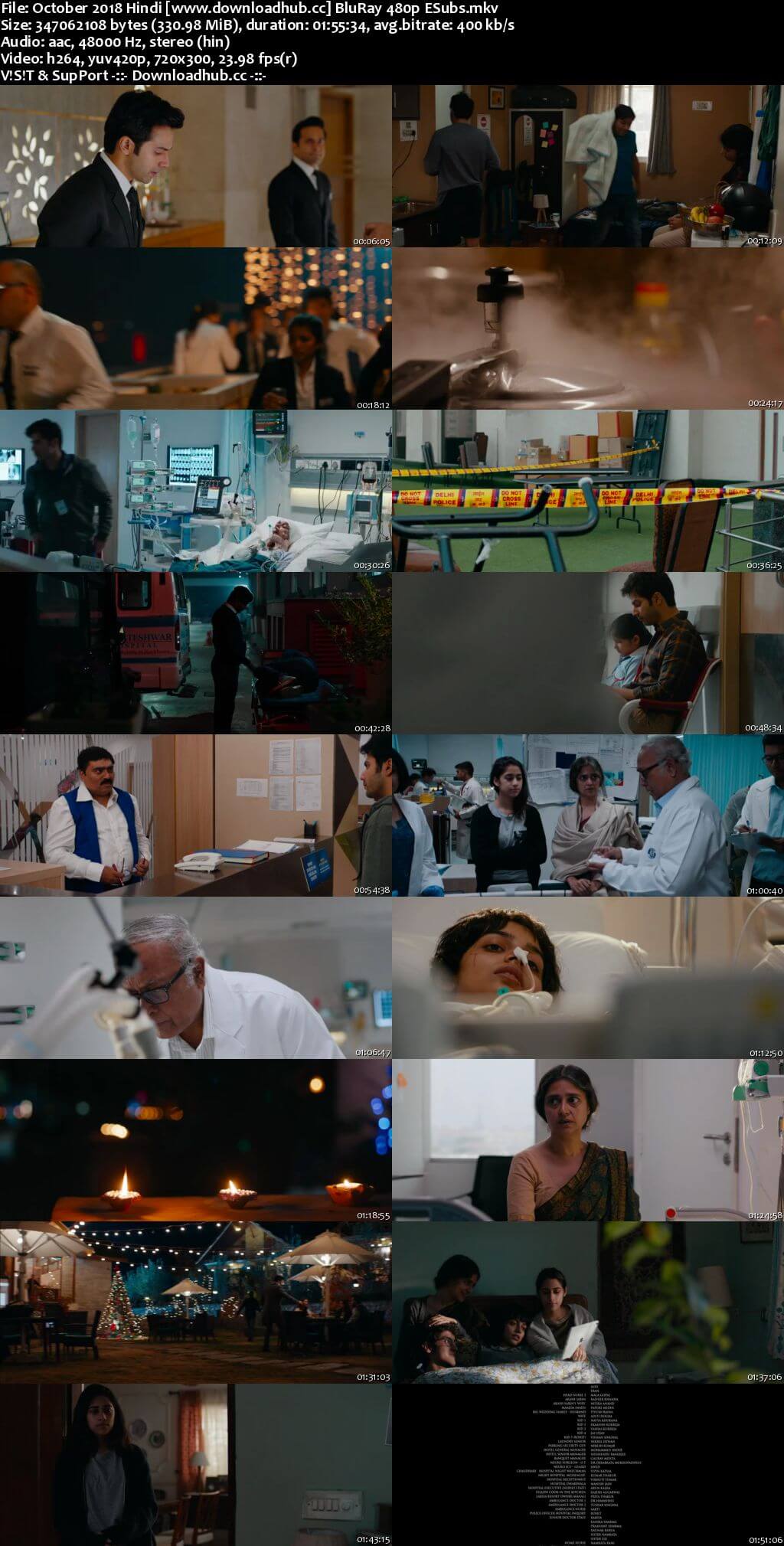 October 2018 Hindi 300MB BluRay 480p ESubs