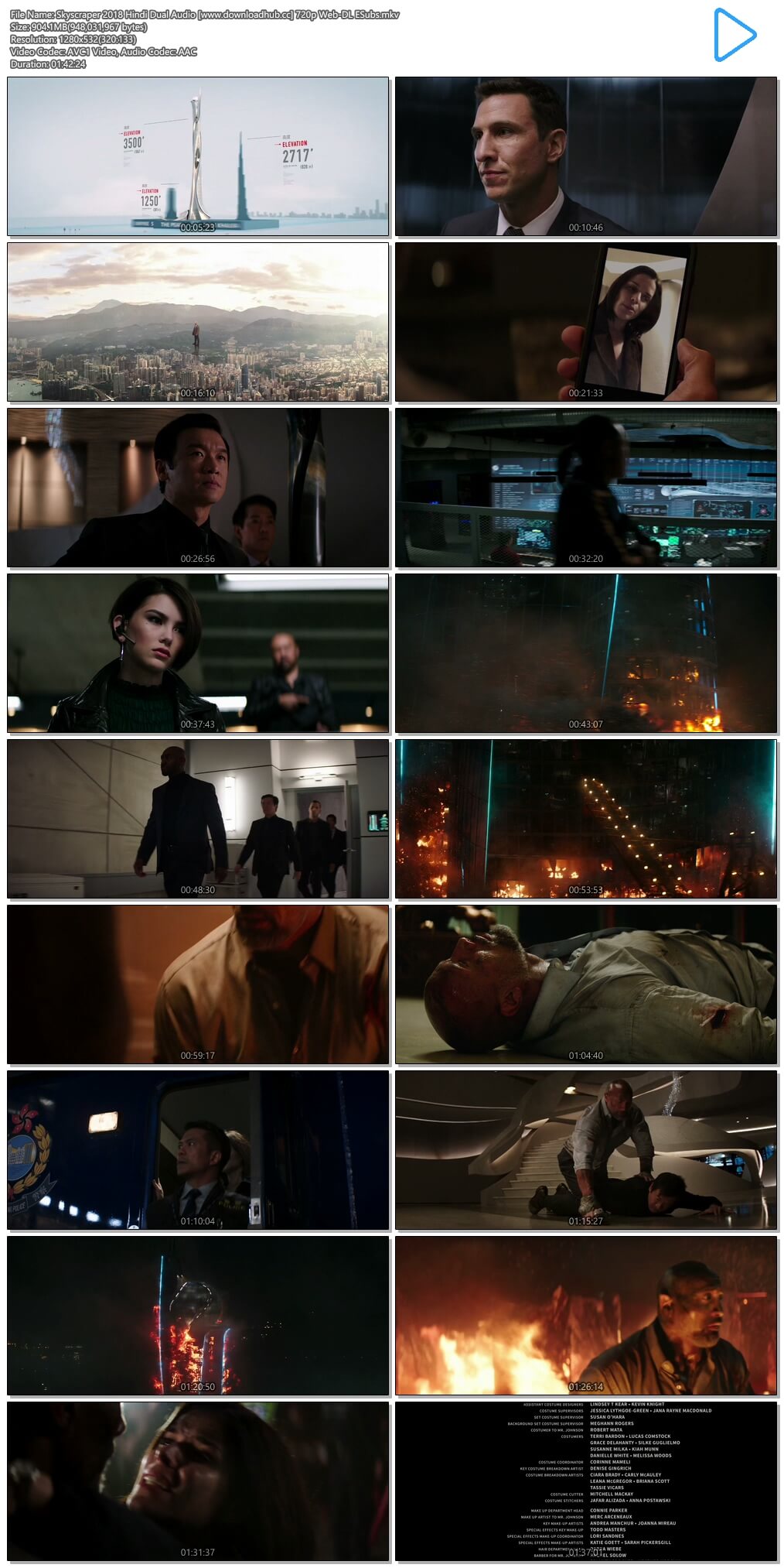 Skyscraper 2018 Hindi Dual Audio 720p Web-DL ESubs