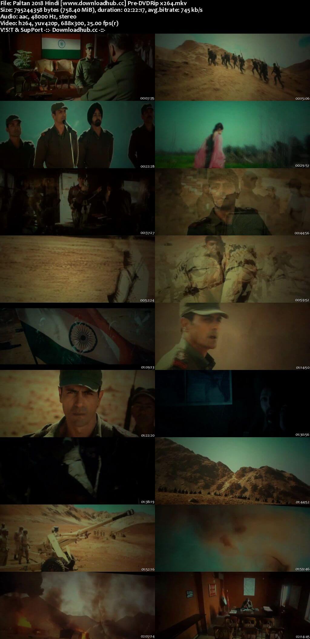 Paltan 2018 Hindi 700MB Pre-DVDRip x264