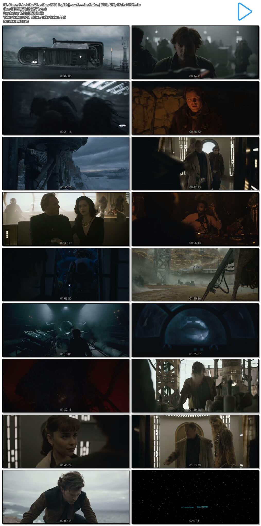 Solo A Star Wars Story 2018 English 600MB BRRip 720p ESubs HEVC