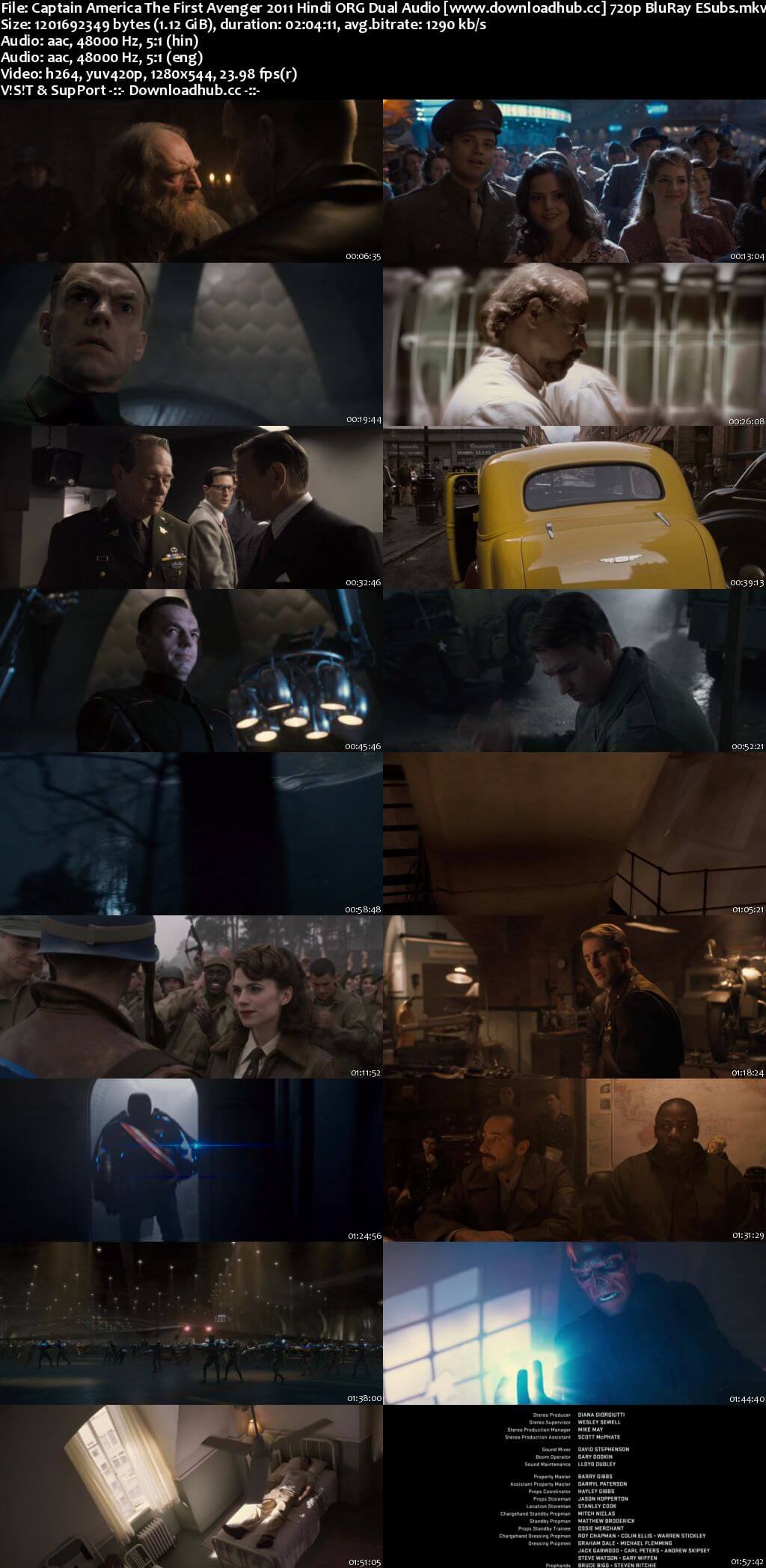 Captain America The First Avenger 2011 Hindi ORG Dual Audio 720p BluRay ESubs Captain America The First Avenger 2011 Hindi ORG Dual Audio 720p BluRay ESubs
