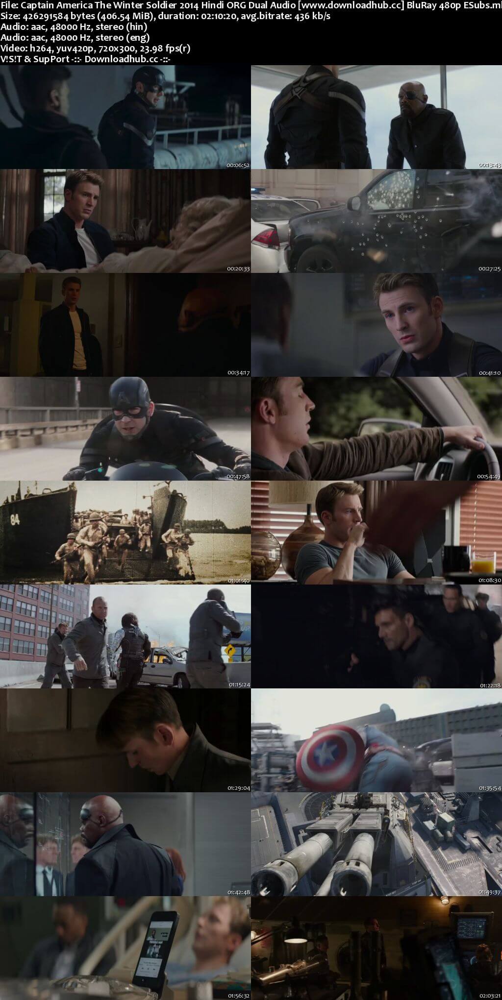 Captain America The Winter Soldier 2014 Hindi ORG Dual Audio 400MB BluRay 480p ESubs Captain America The Winter Soldier 2014 Hindi ORG Dual Audio 400MB BluRay 480p ESubs