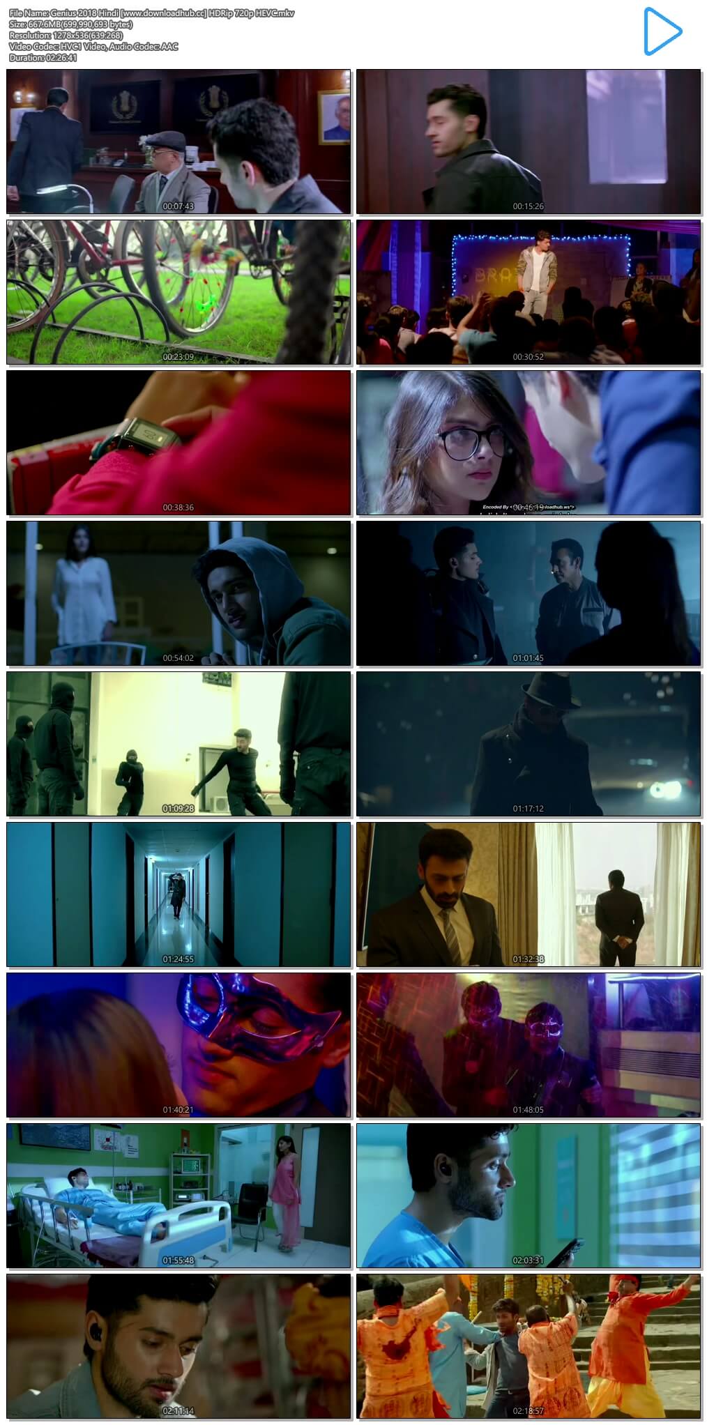 Genius 2018 Hindi 650MB HDRip 720p HEVC