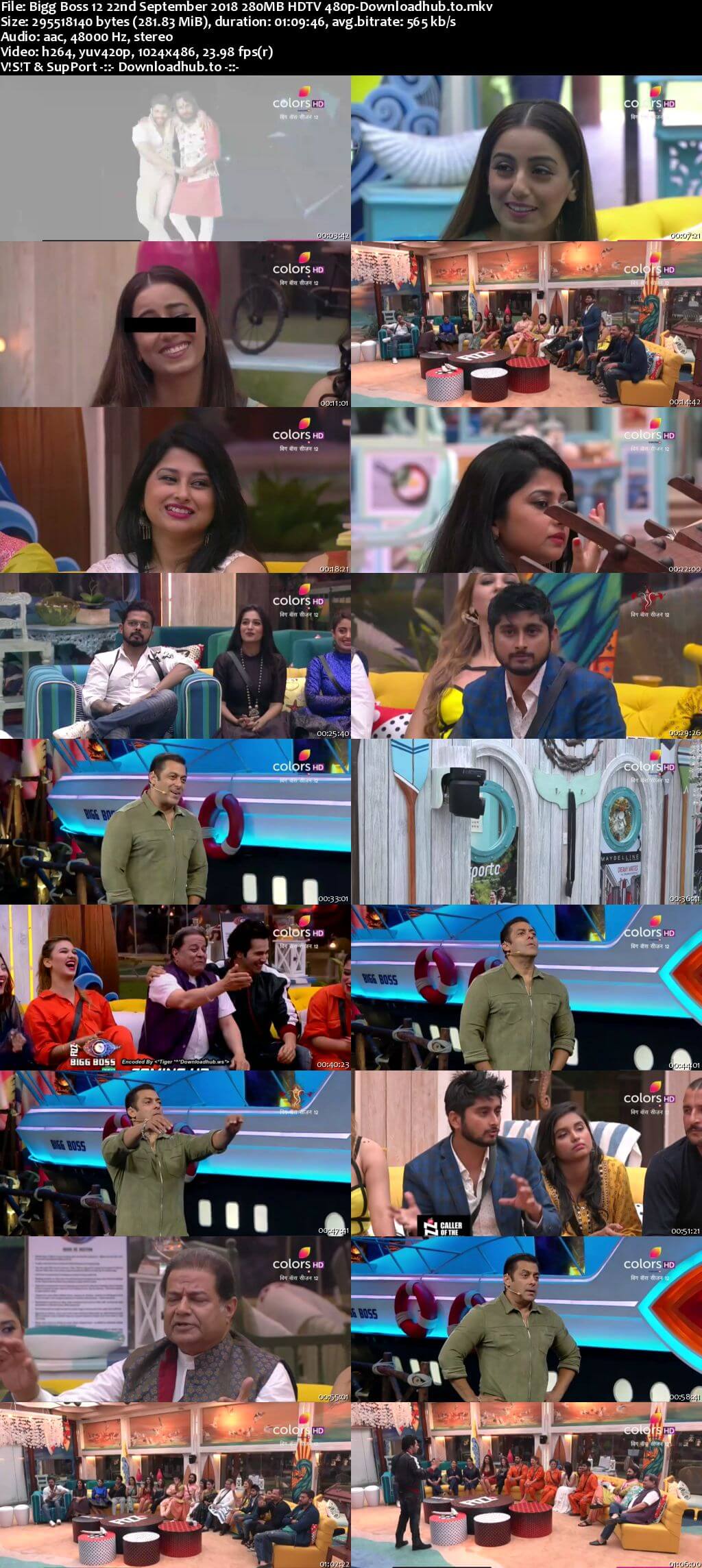 Bigg Boss 12 22 September 2018 Episode 06 HDTV 480p