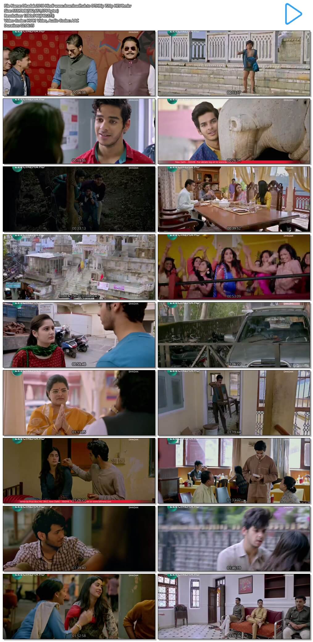 Dhadak 2018 Hindi 550MB DTHRip 720p HEVC