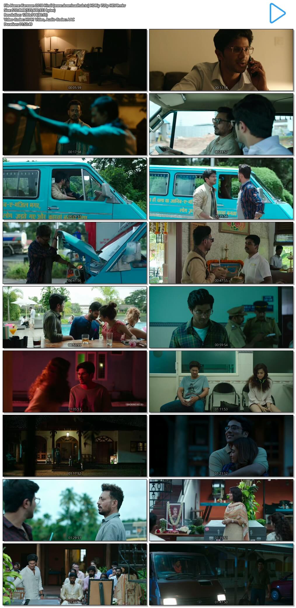 Karwaan 2018 Hindi 500MB HDRip 720p HEVC