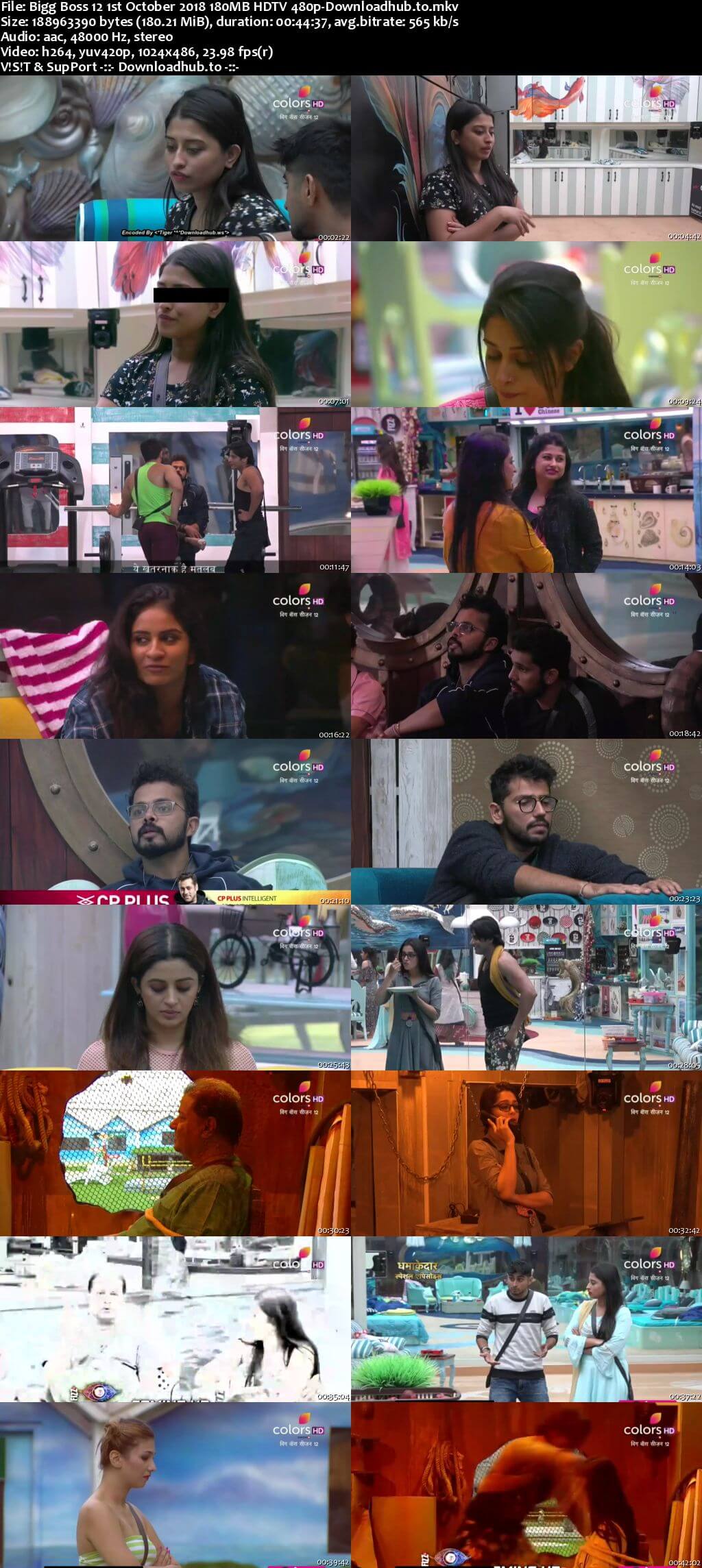 Bigg Boss 12 01 October 2018 Episode 15 HDTV 480p