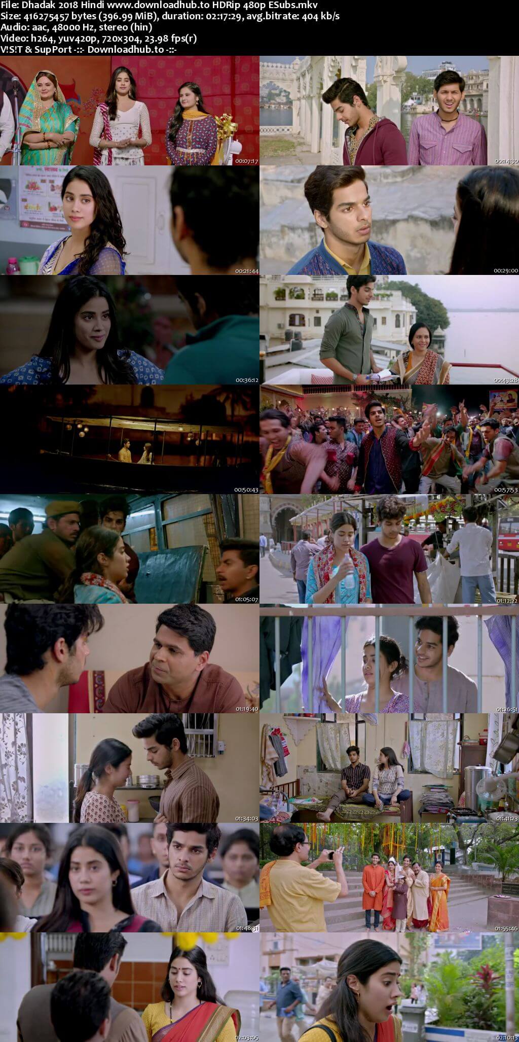 Dhadak 2018 Hindi 400MB HDRip 480p ESubs Dhadak 2018 Hindi 400MB HDRip 480p ESubs