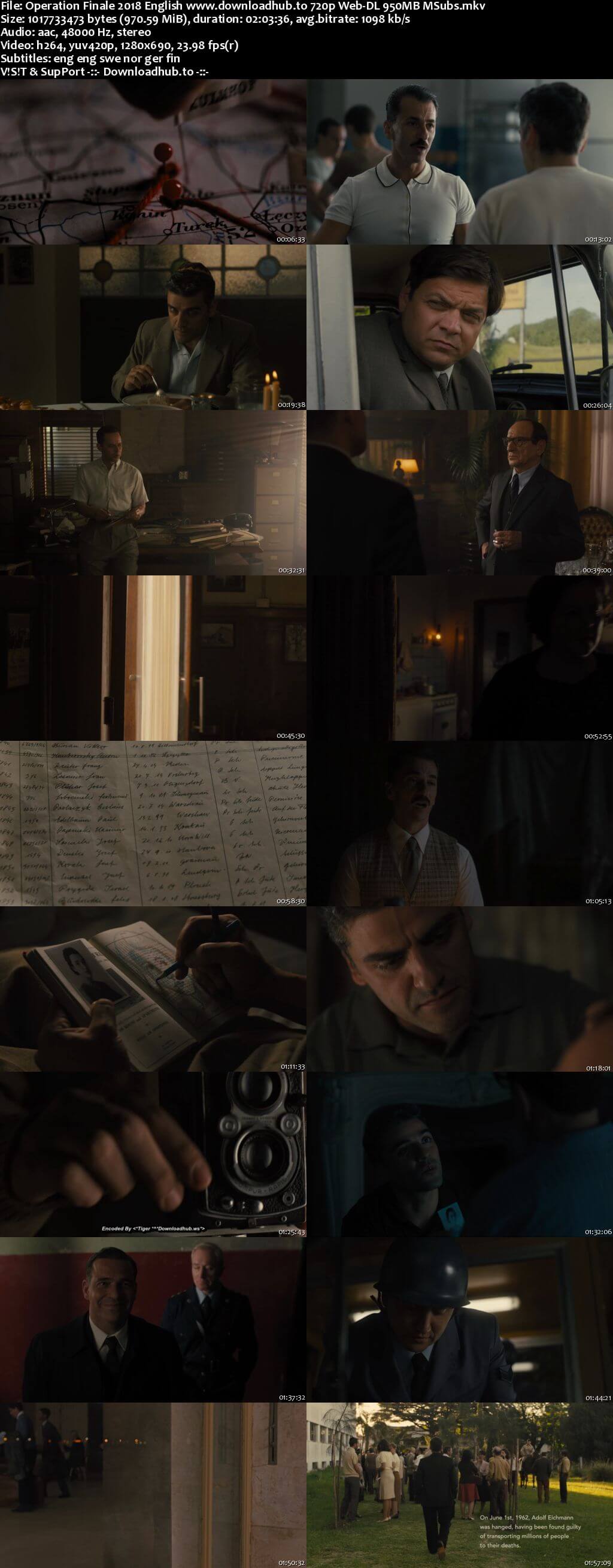 Operation Finale 2018 English 720p Web-DL 950MB MSubs