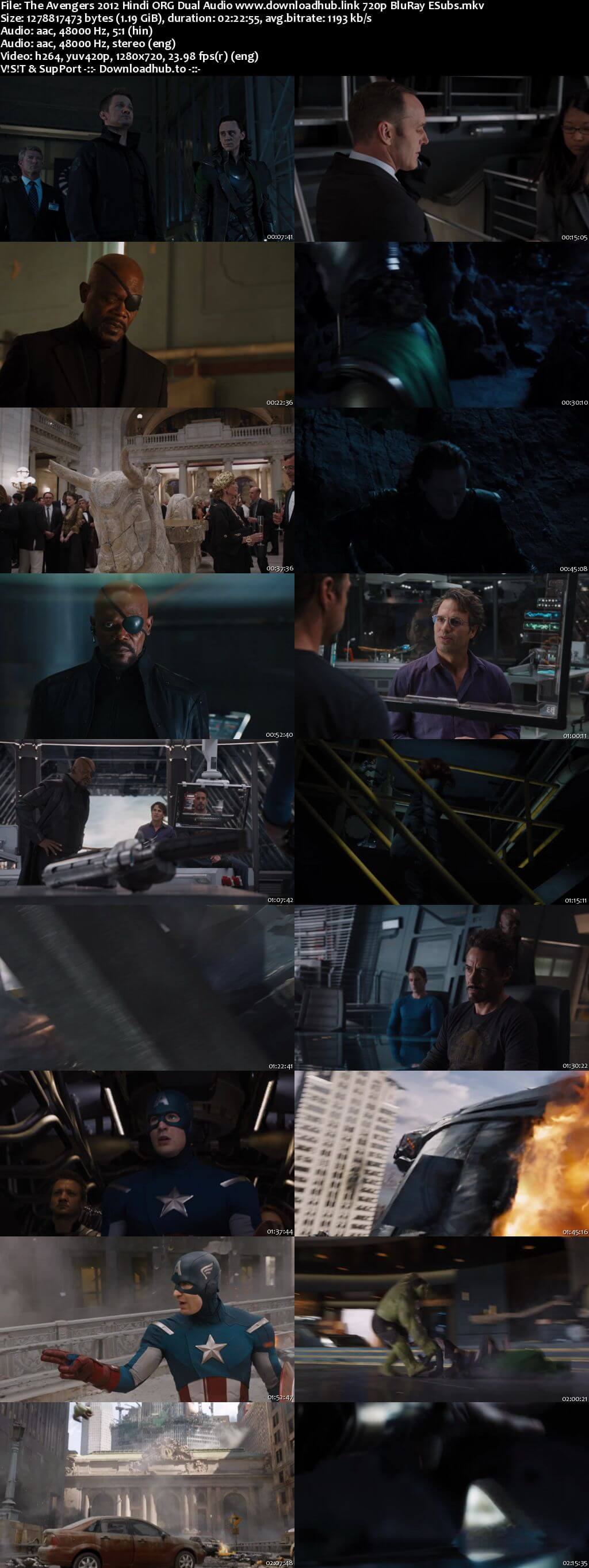 The Avengers 2012 Hindi ORG Dual Audio 720p BluRay ESubs