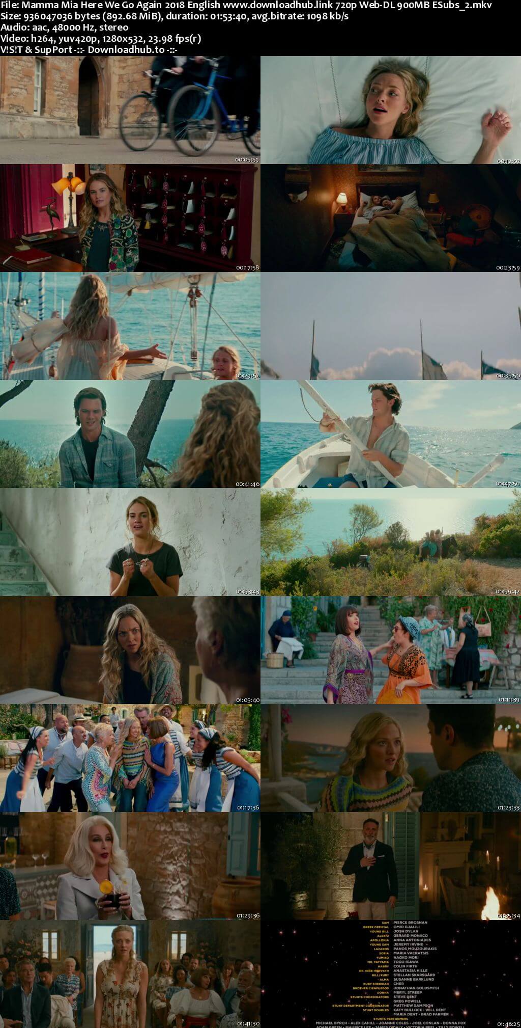 Mamma Mia Here We Go Again 2018 English 720p Web-DL 900MB ESubs