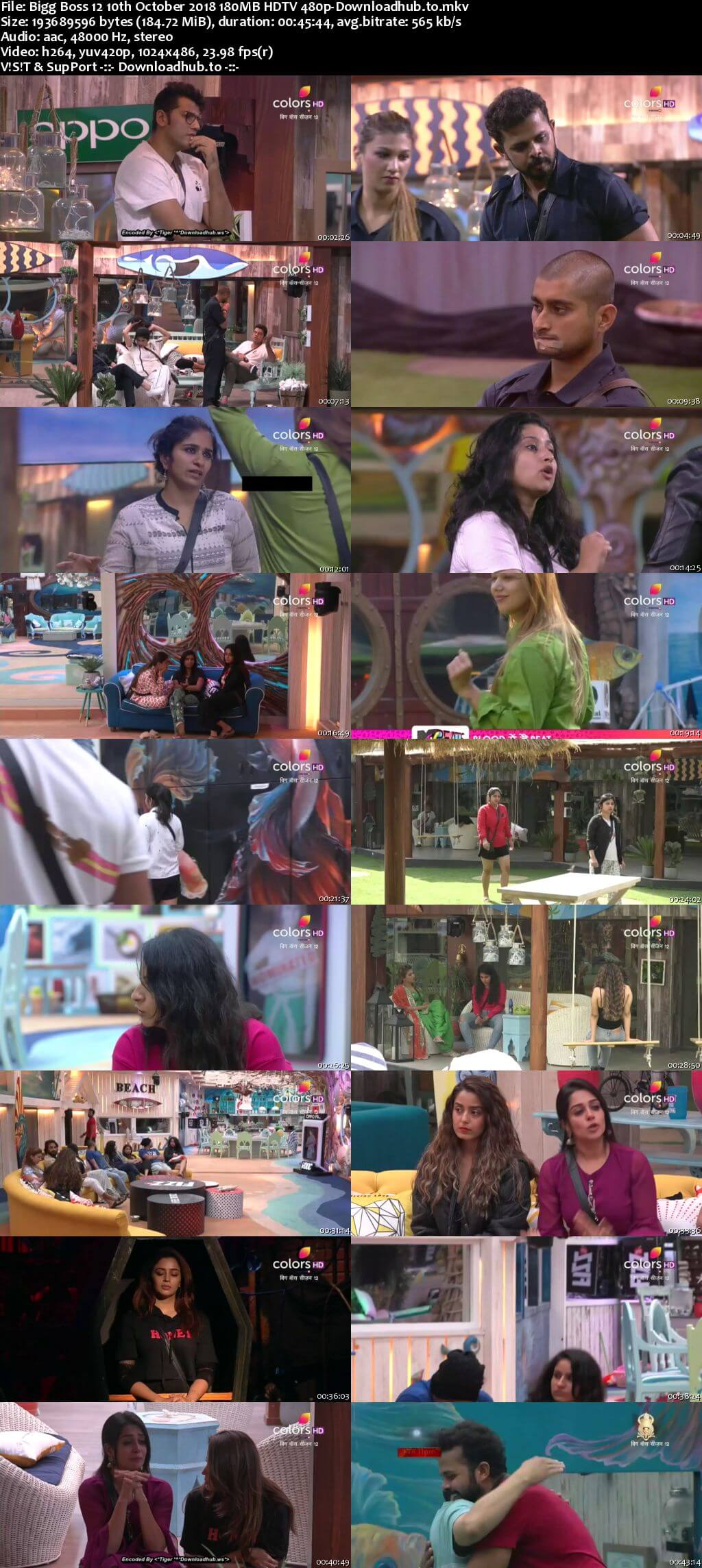 Bigg Boss 12 10 October 2018 Episode 24 HDTV 480p