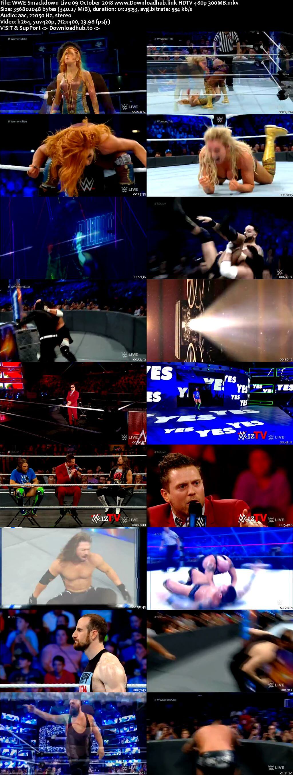 WWE Smackdown Live 9th October 2018 300MB HDTV 480p