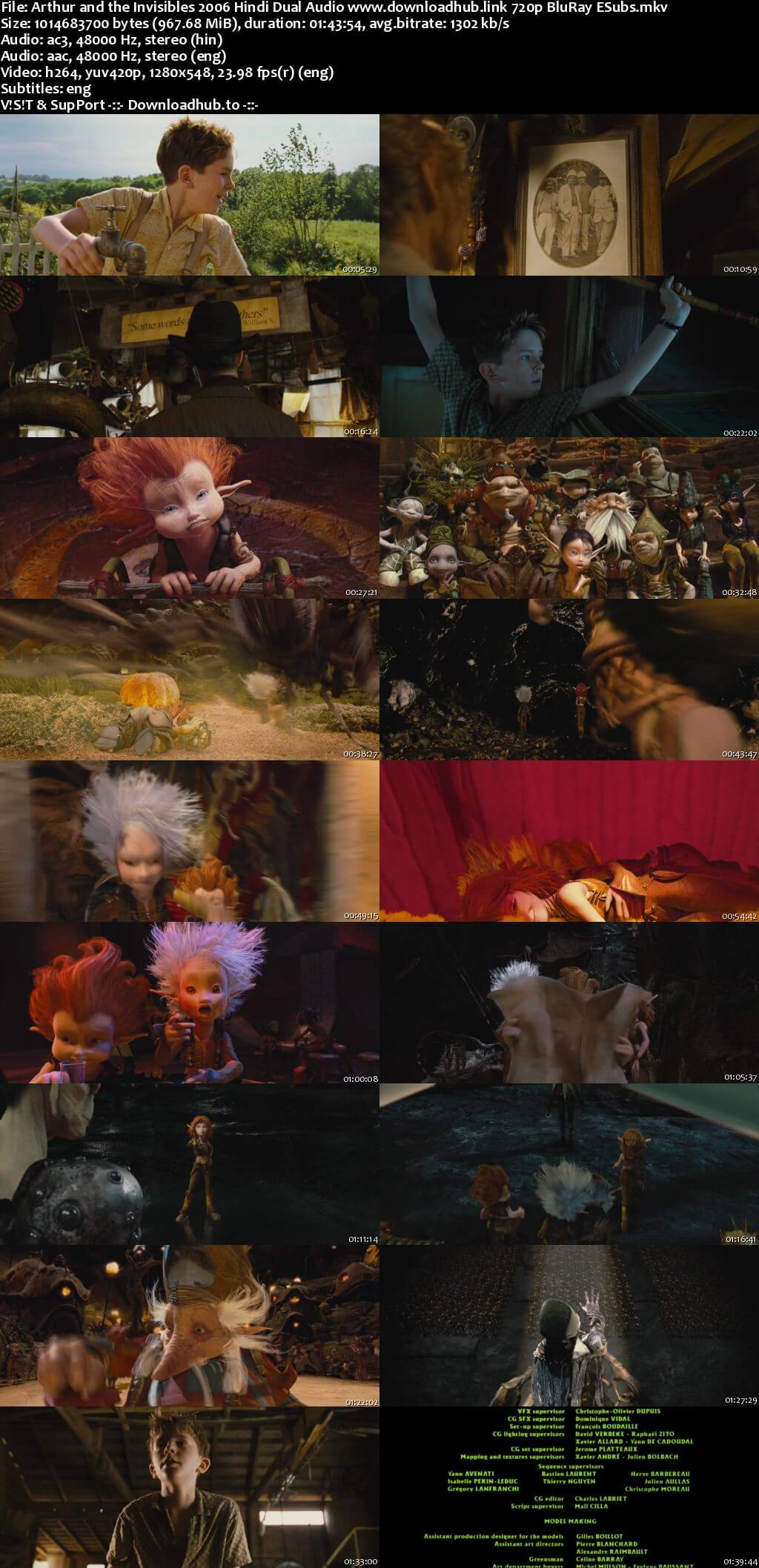 Arthur and the Invisibles 2006 Hindi Dual Audio 720p BluRay ESubs