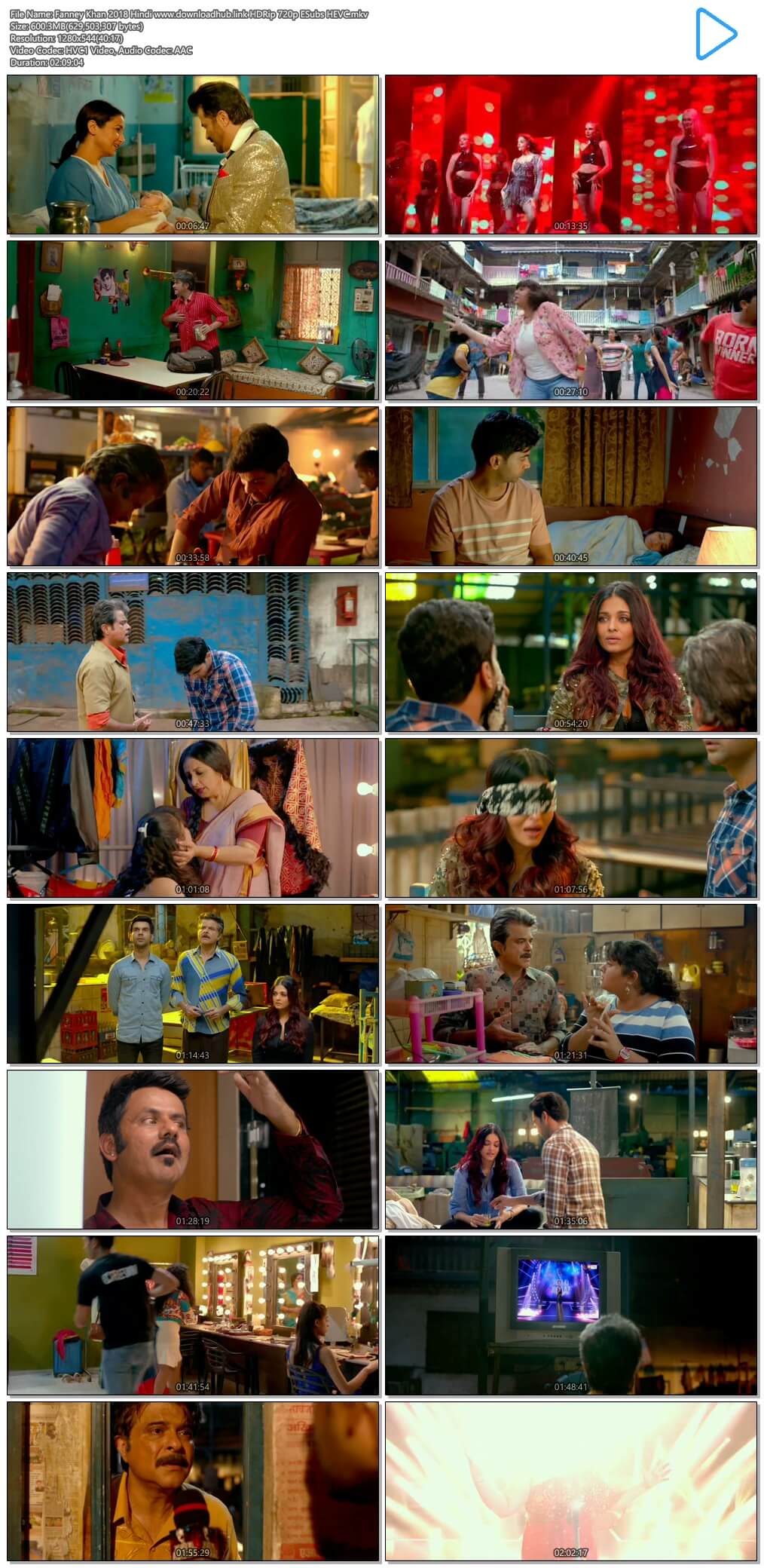 Fanney Khan 2018 Hindi 600MB HDRip 720p ESubs HEVC