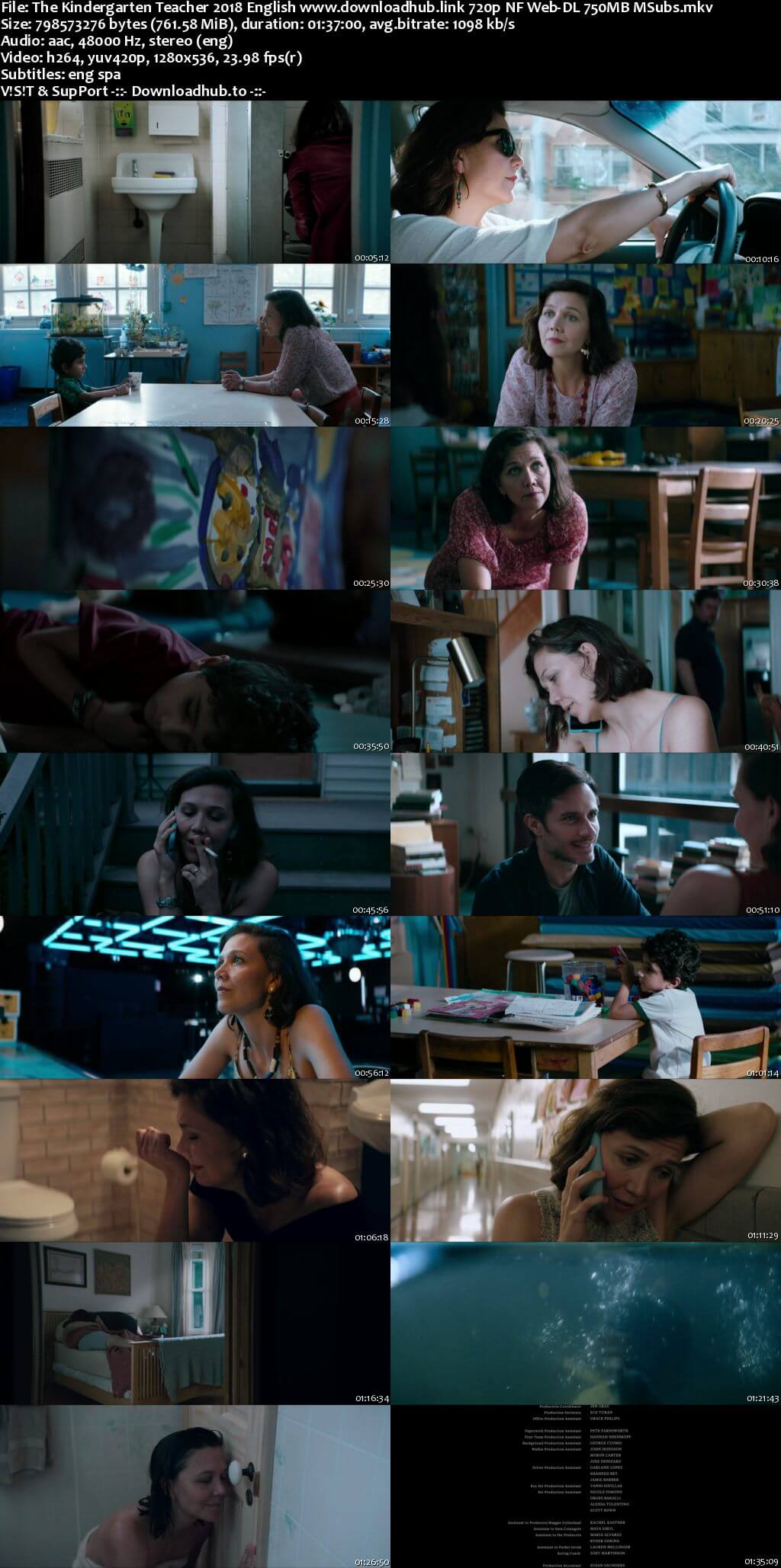 The Kindergarten Teacher 2018 English 720p NF Web-DL 750MB MSubs