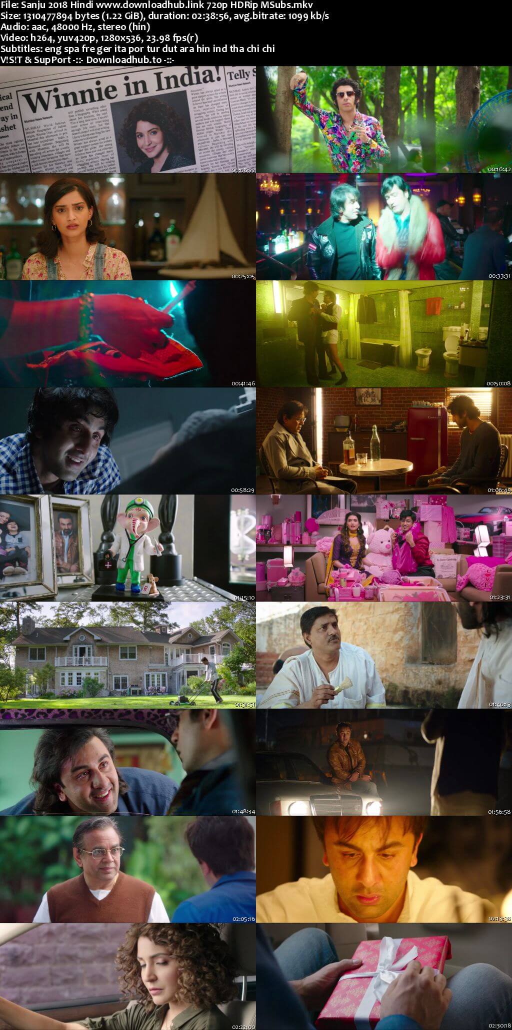 Sanju 2018 Hindi 720p HDRip MSubs