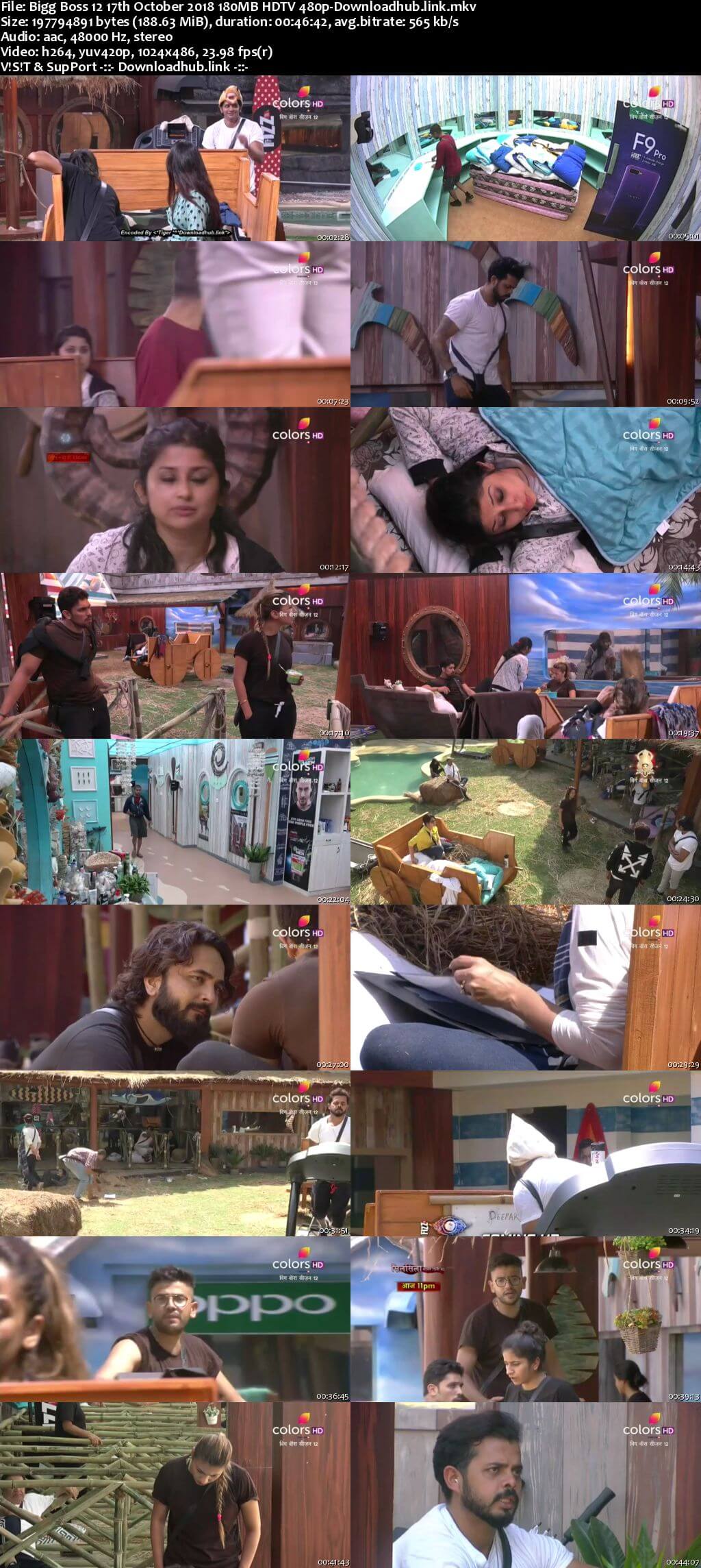 Bigg Boss 12 17 October 2018 Episode 31 HDTV 480p