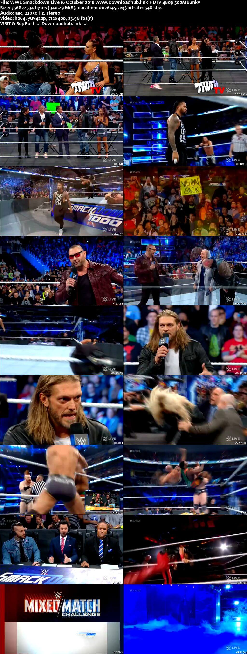 WWE Smackdown Live 16th October 2018 300MB HDTV 480p