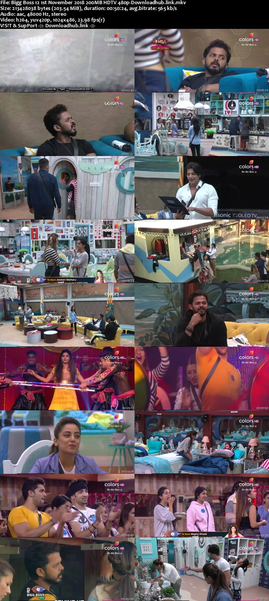 Bigg Boss 12 01 November 2018 Episode 46 HDTV 480p