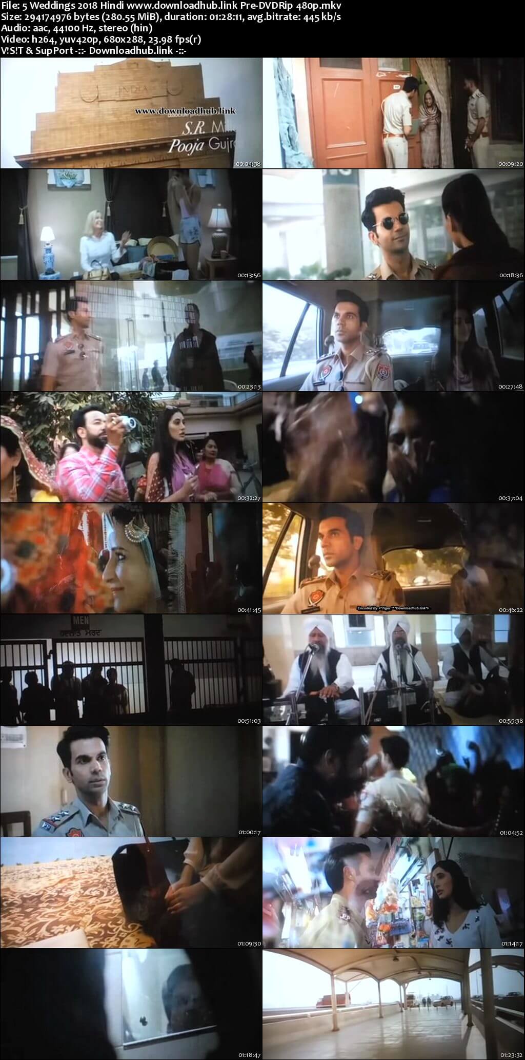 5 Weddings 2018 Hindi 280MB Pre-DVDRip 480p